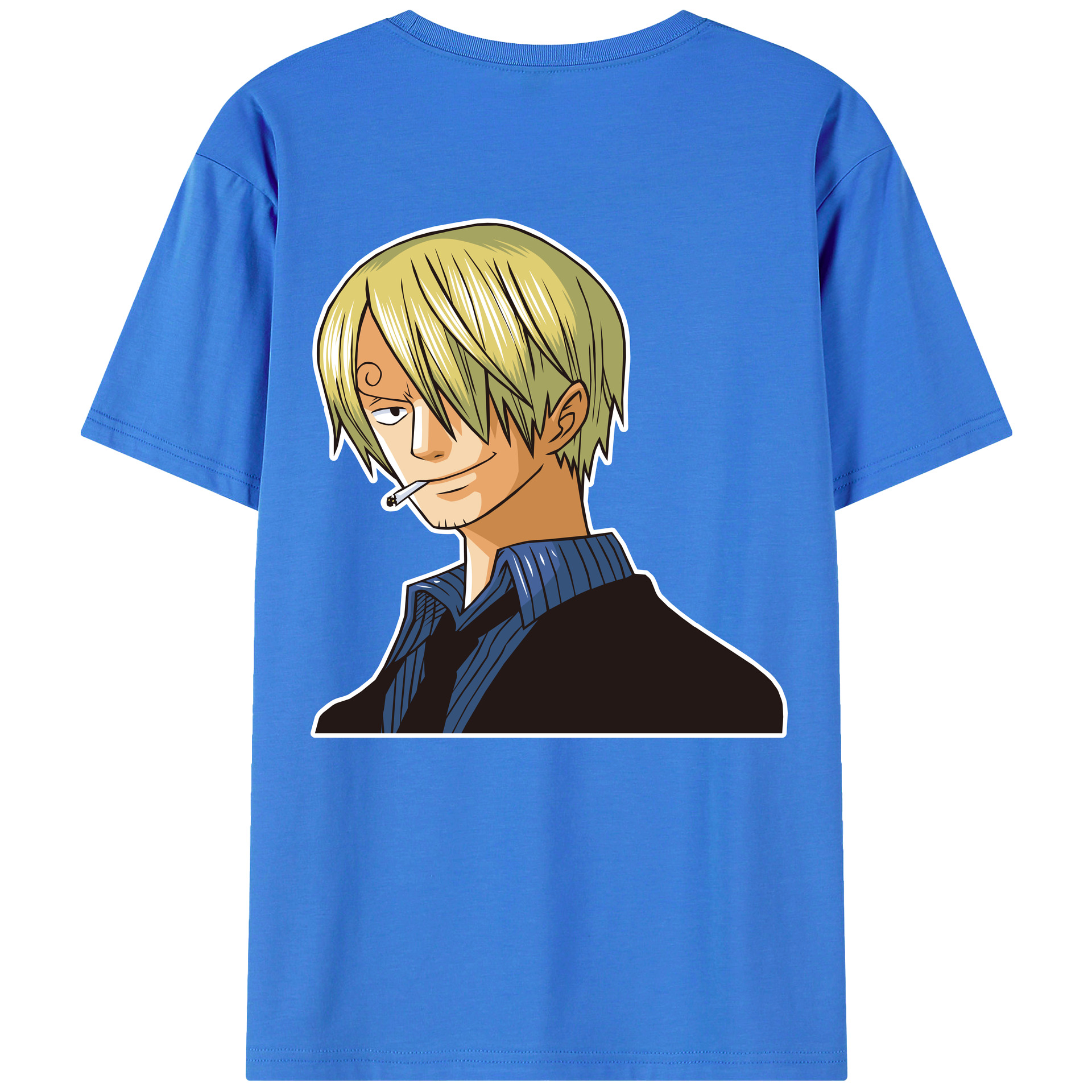 （画像用） ワンピース サンジ ONE PIECE Sanji 綿100％ メンズ半袖Tシャツ（バックプリント） 通気性