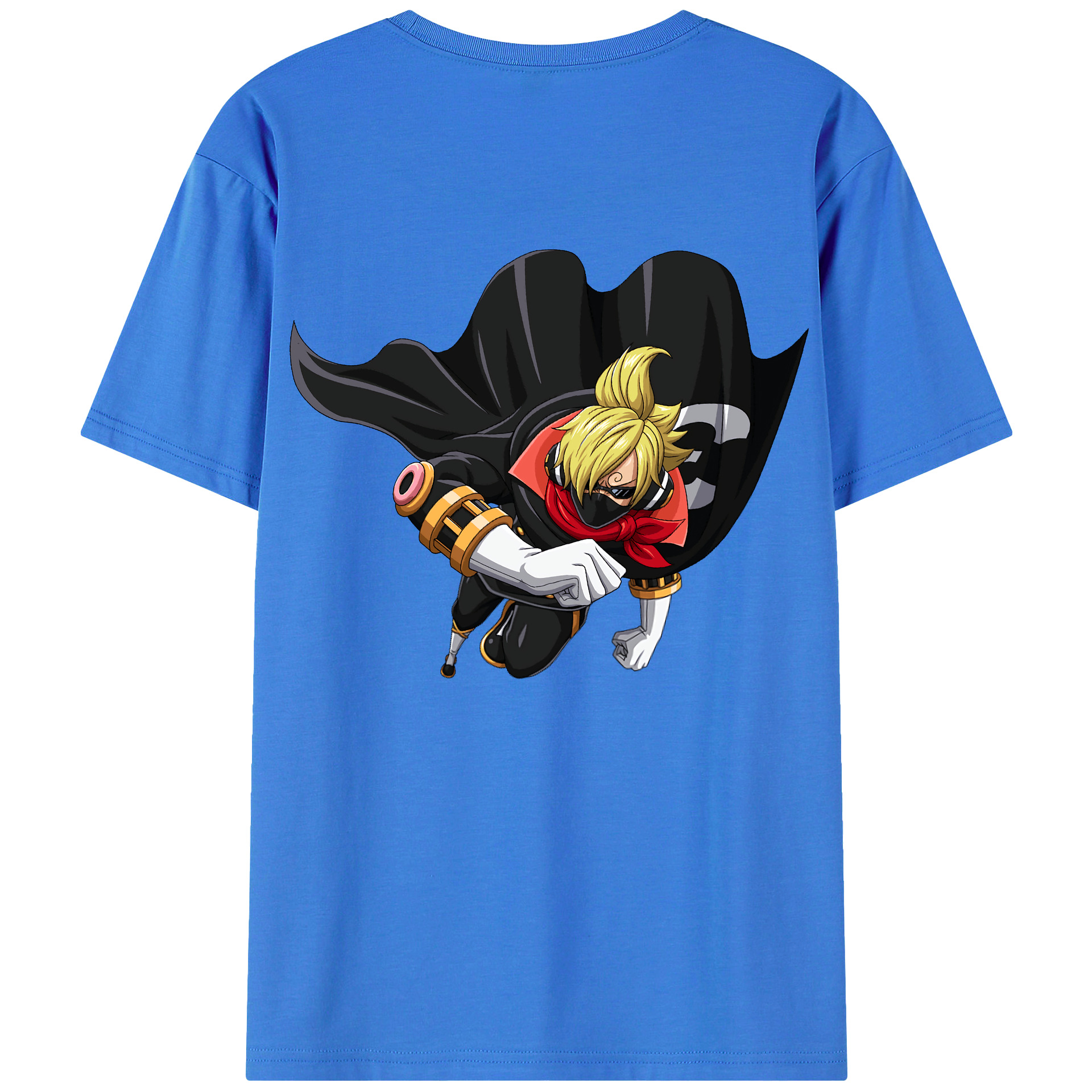 （画像用） ワンピース サンジ ONE PIECE Sanji 綿100％ メンズ半袖Tシャツ（バックプリント） 通気性