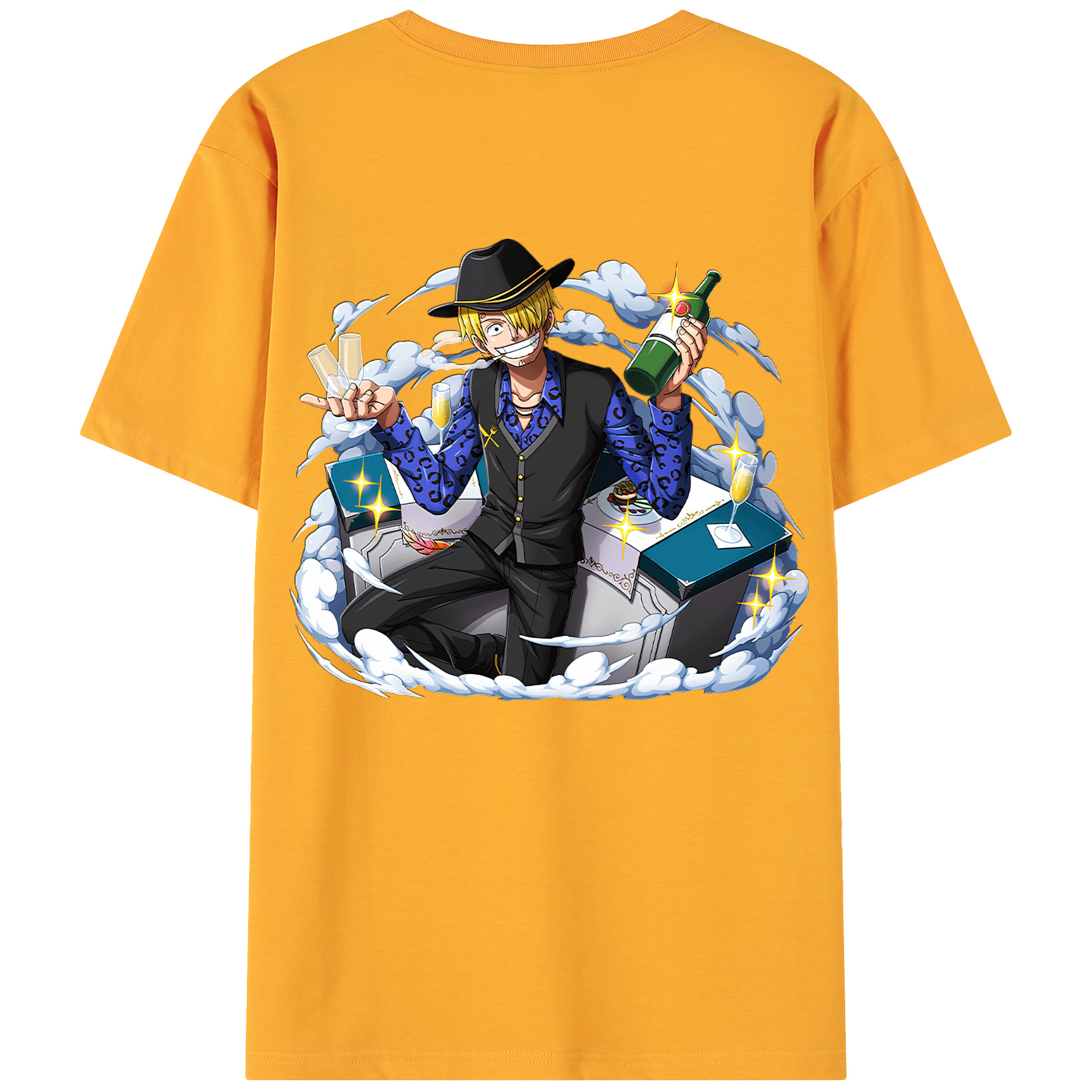 （画像用） ワンピース サンジ ONE PIECE Sanji 綿100％ メンズ半袖Tシャツ（バックプリント） 通気性