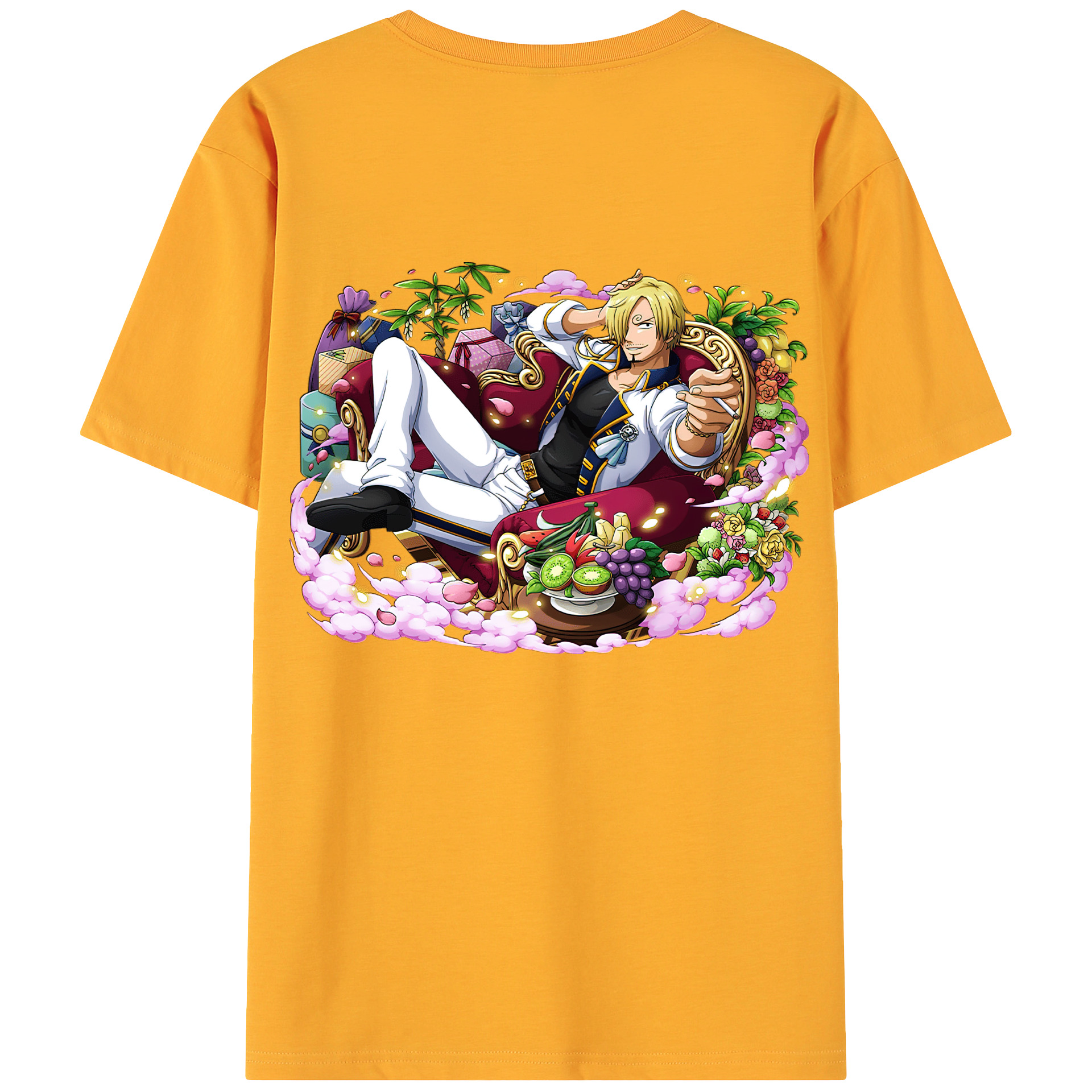 （画像用） ワンピース サンジ ONE PIECE Sanji 綿100％ メンズ半袖Tシャツ（バックプリント） 通気性