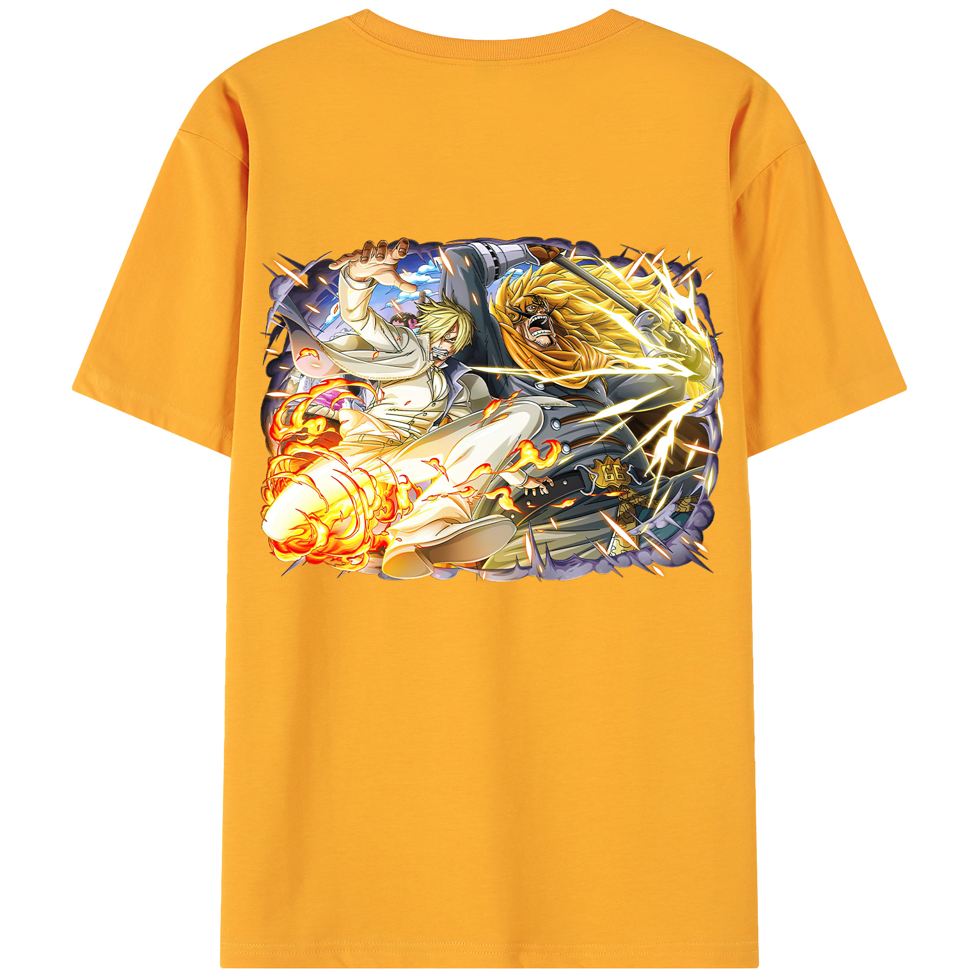 （画像用） ワンピース サンジ ONE PIECE Sanji 綿100％ メンズ半袖Tシャツ（バックプリント） 通気性