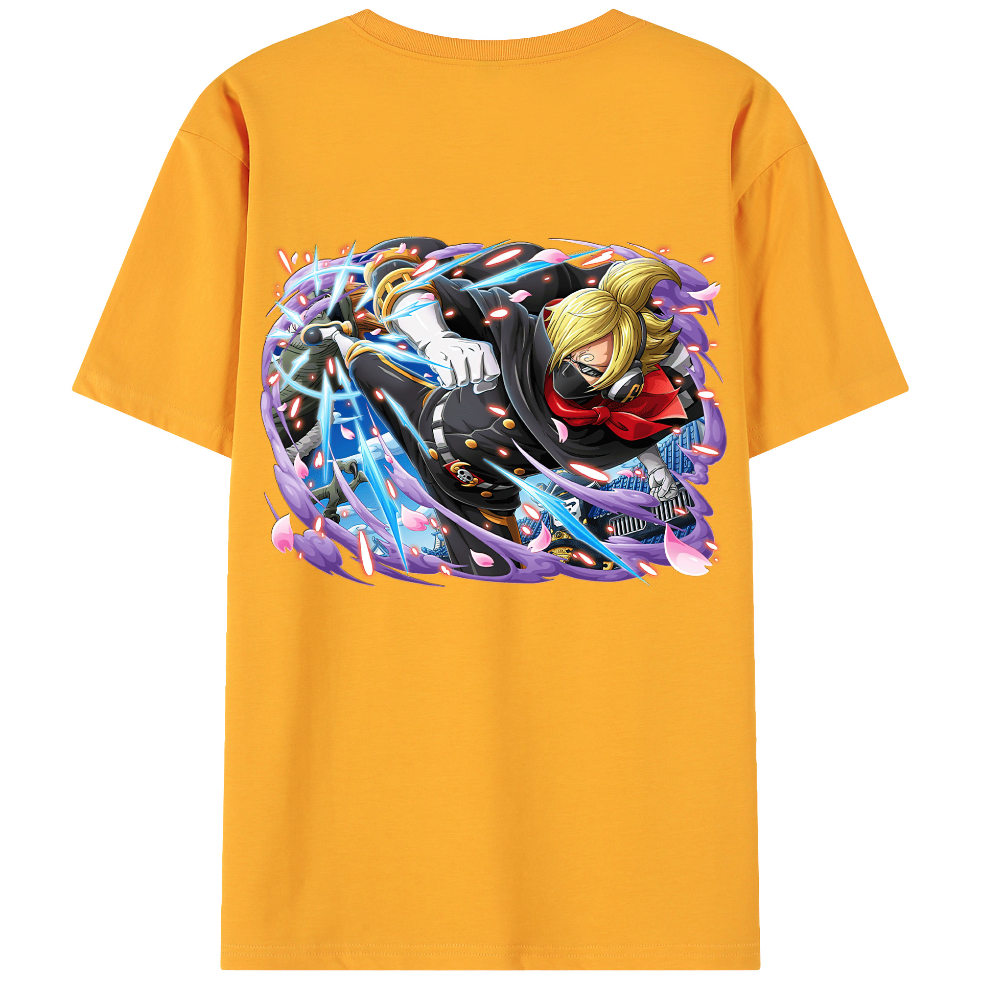 （画像用） ワンピース サンジ ONE PIECE Sanji 綿100％ メンズ半袖Tシャツ（バックプリント） 通気性