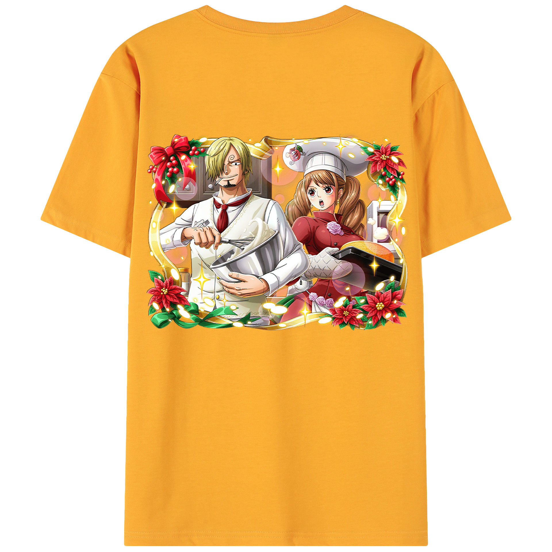 （画像用） ワンピース サンジ ONE PIECE Sanji 綿100％ メンズ半袖Tシャツ（バックプリント） 通気性