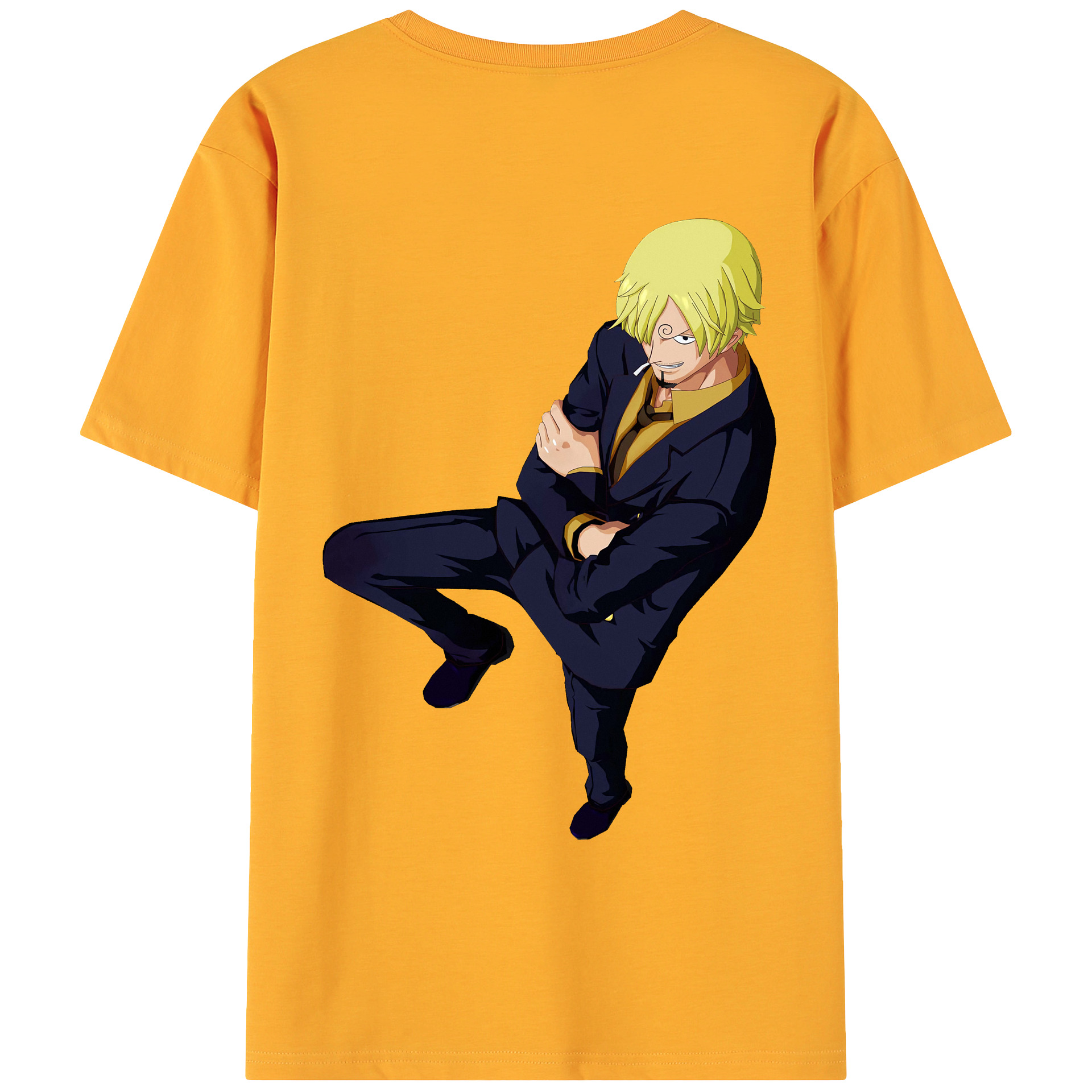 （画像用） ワンピース サンジ ONE PIECE Sanji 綿100％ メンズ半袖Tシャツ（バックプリント） 通気性