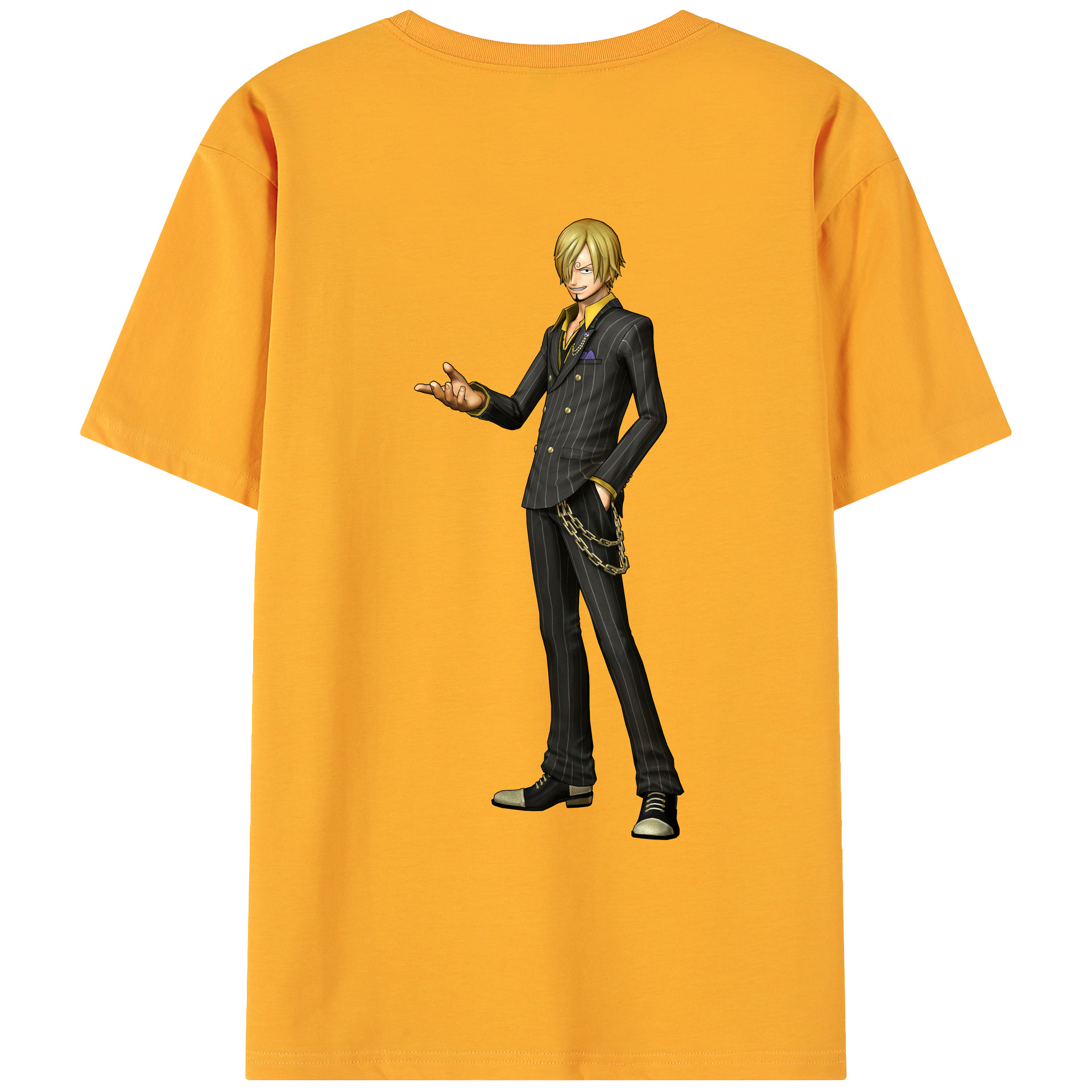 （画像用） ワンピース サンジ ONE PIECE Sanji 綿100％ メンズ半袖Tシャツ（バックプリント） 通気性