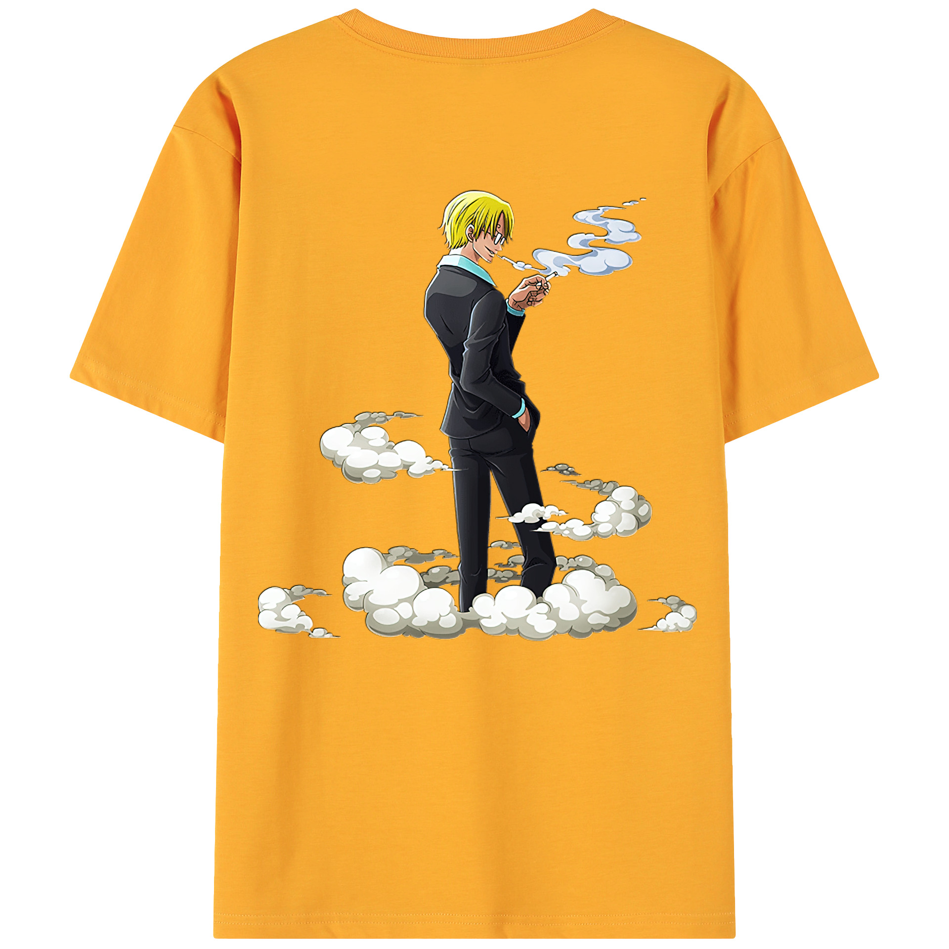 （画像用） ワンピース サンジ ONE PIECE Sanji 綿100％ メンズ半袖Tシャツ（バックプリント） 通気性