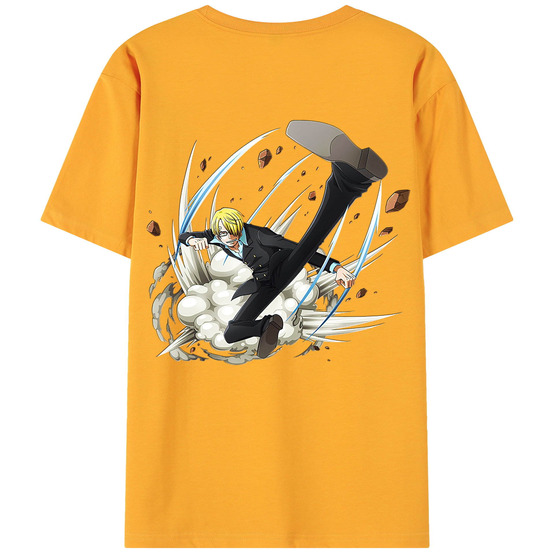 （画像用） ワンピース サンジ ONE PIECE Sanji 綿100％ メンズ半袖Tシャツ（バックプリント） 通気性