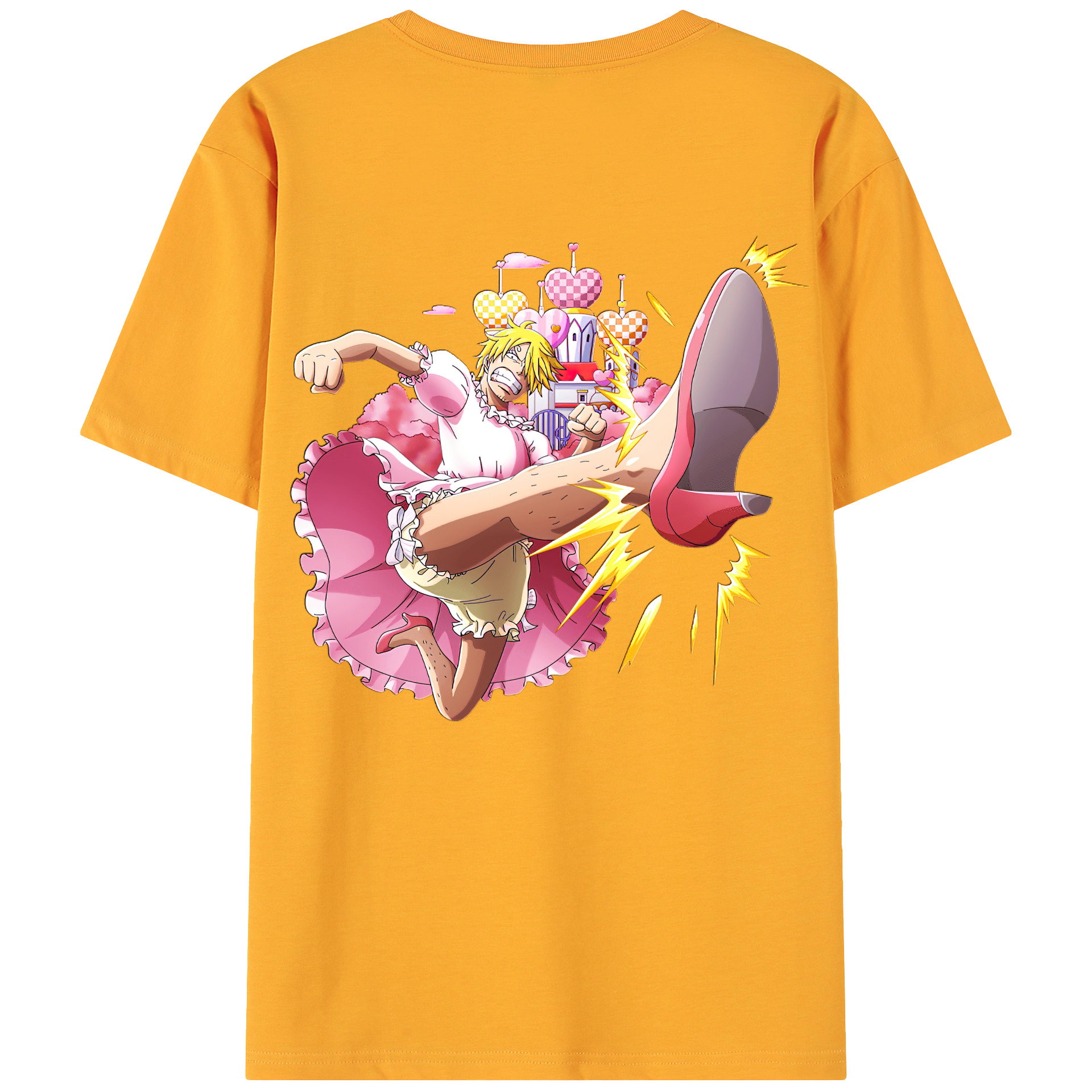 （画像用） ワンピース サンジ ONE PIECE Sanji 綿100％ メンズ半袖Tシャツ（バックプリント） 通気性