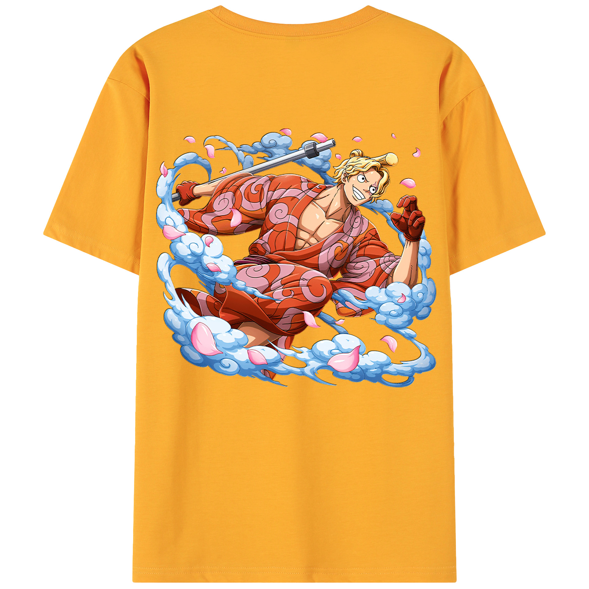 （画像用） ワンピース サンジ ONE PIECE Sanji 綿100％ メンズ半袖Tシャツ（バックプリント） 通気性