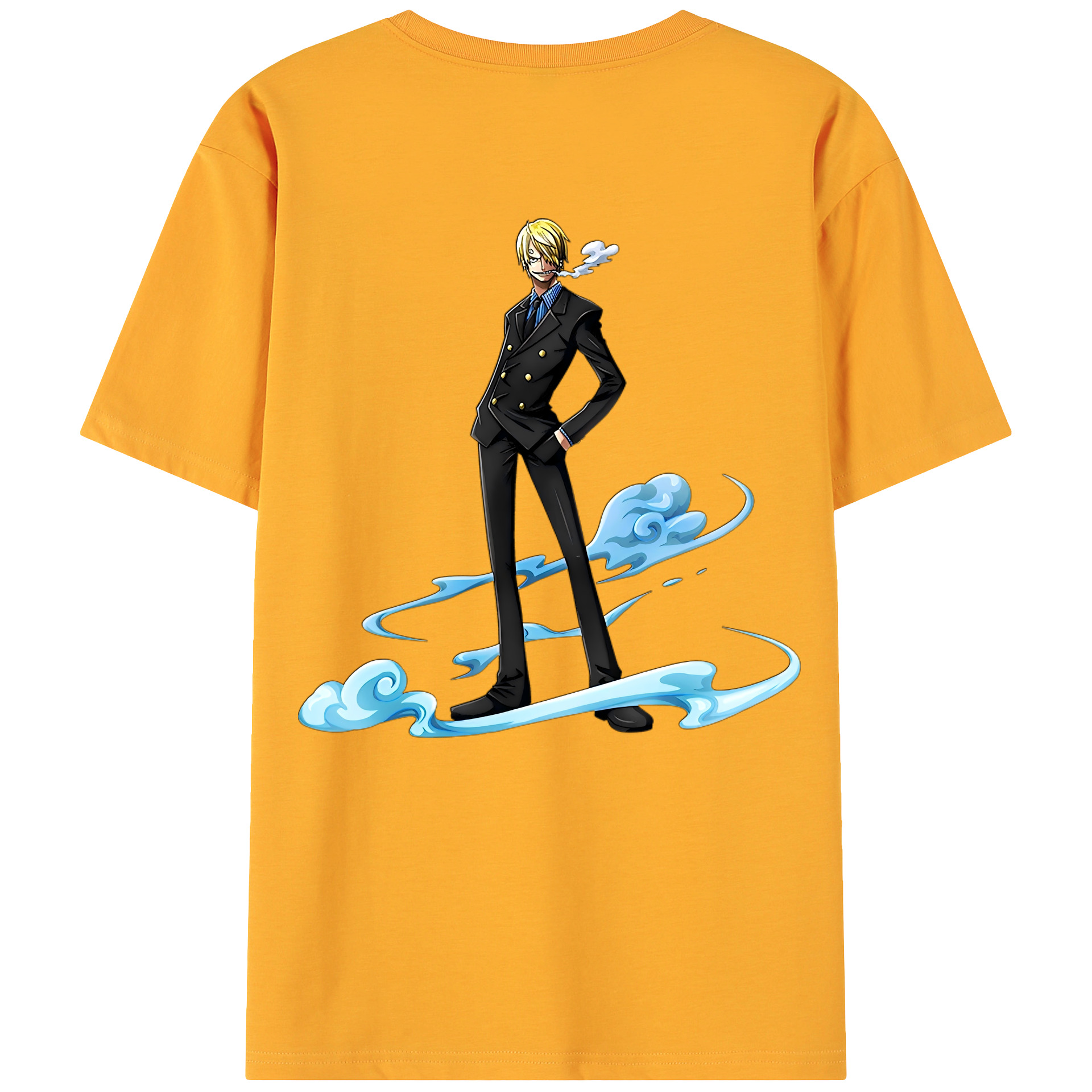 （画像用） ワンピース サンジ ONE PIECE Sanji 綿100％ メンズ半袖Tシャツ（バックプリント） 通気性