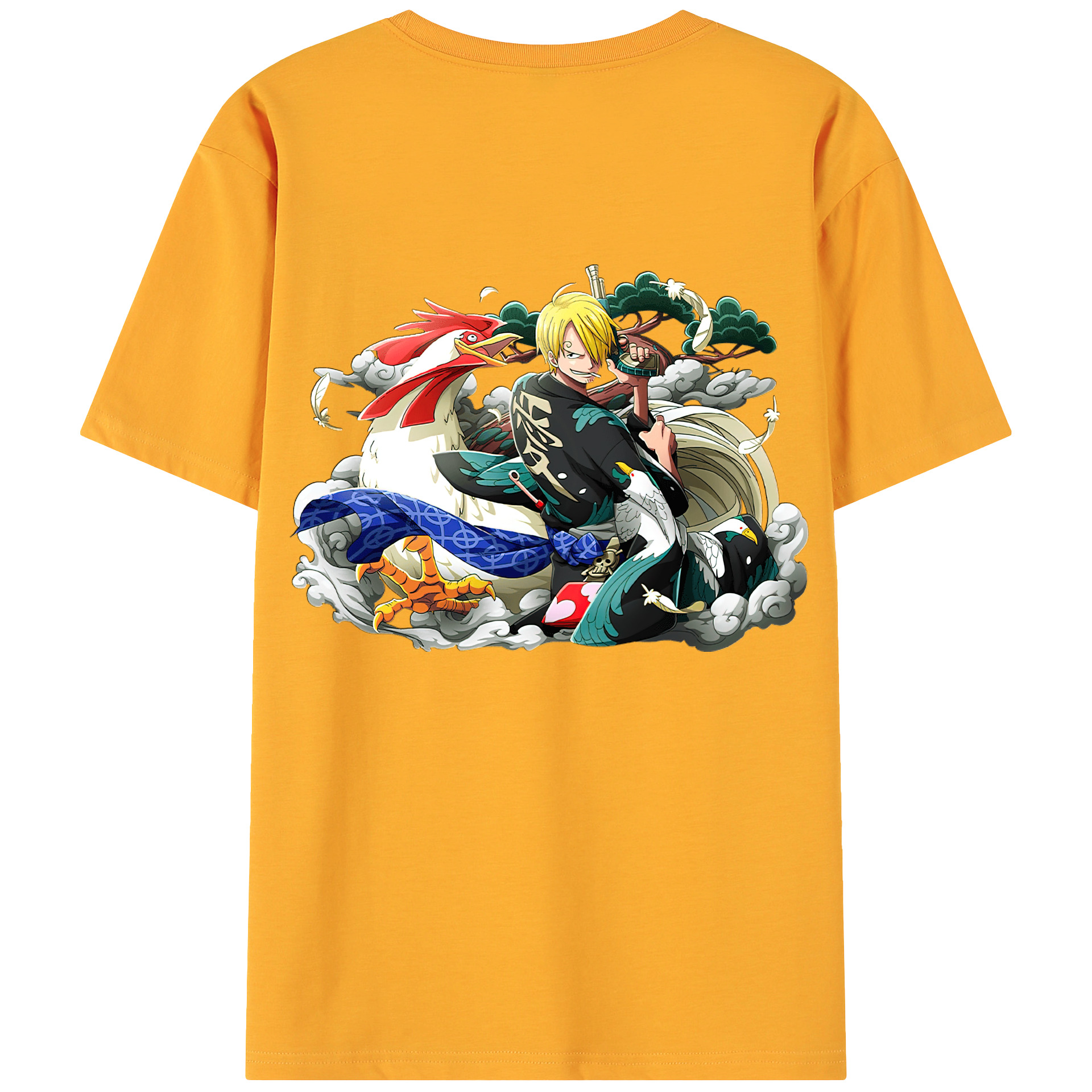 （画像用） ワンピース サンジ ONE PIECE Sanji 綿100％ メンズ半袖Tシャツ（バックプリント） 通気性