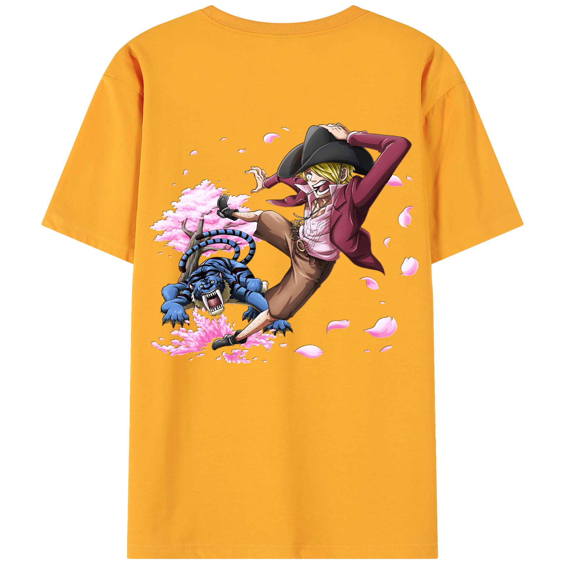 （画像用） ワンピース サンジ ONE PIECE Sanji 綿100％ メンズ半袖Tシャツ（バックプリント） 通気性