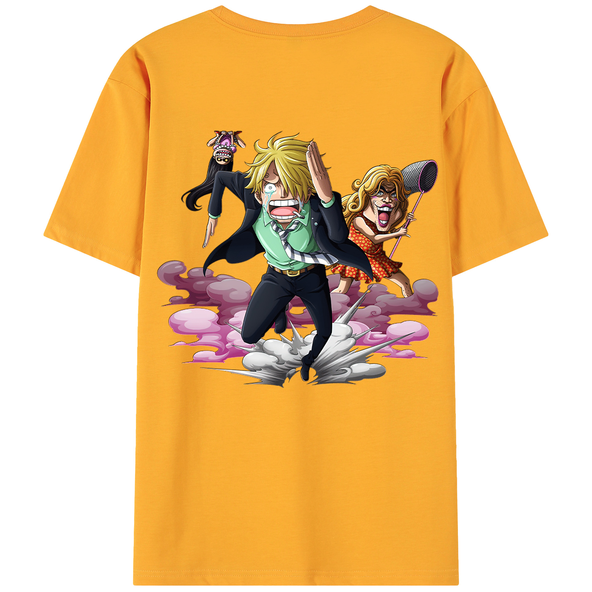 （画像用） ワンピース サンジ ONE PIECE Sanji 綿100％ メンズ半袖Tシャツ（バックプリント） 通気性