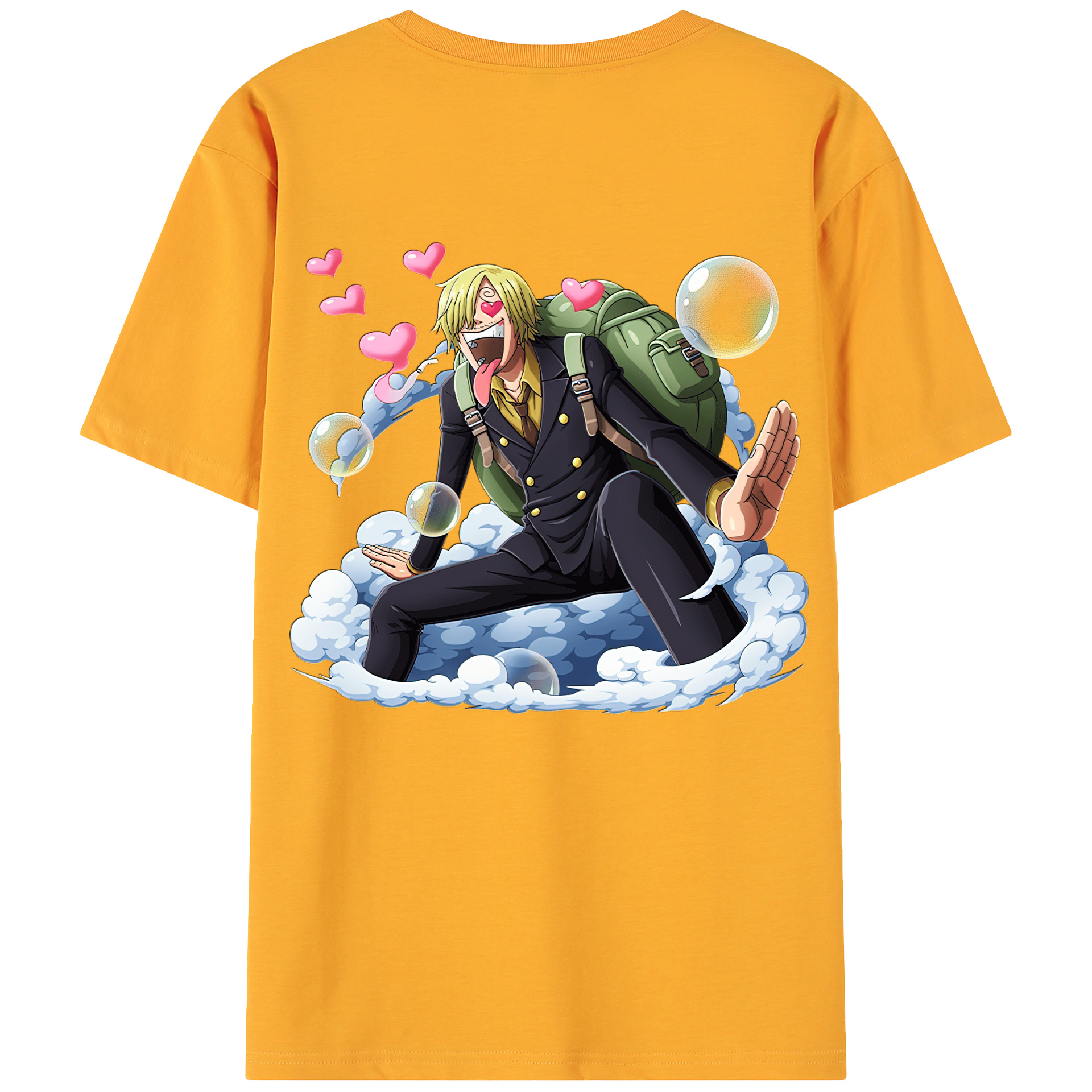 （画像用） ワンピース サンジ ONE PIECE Sanji 綿100％ メンズ半袖Tシャツ（バックプリント） 通気性