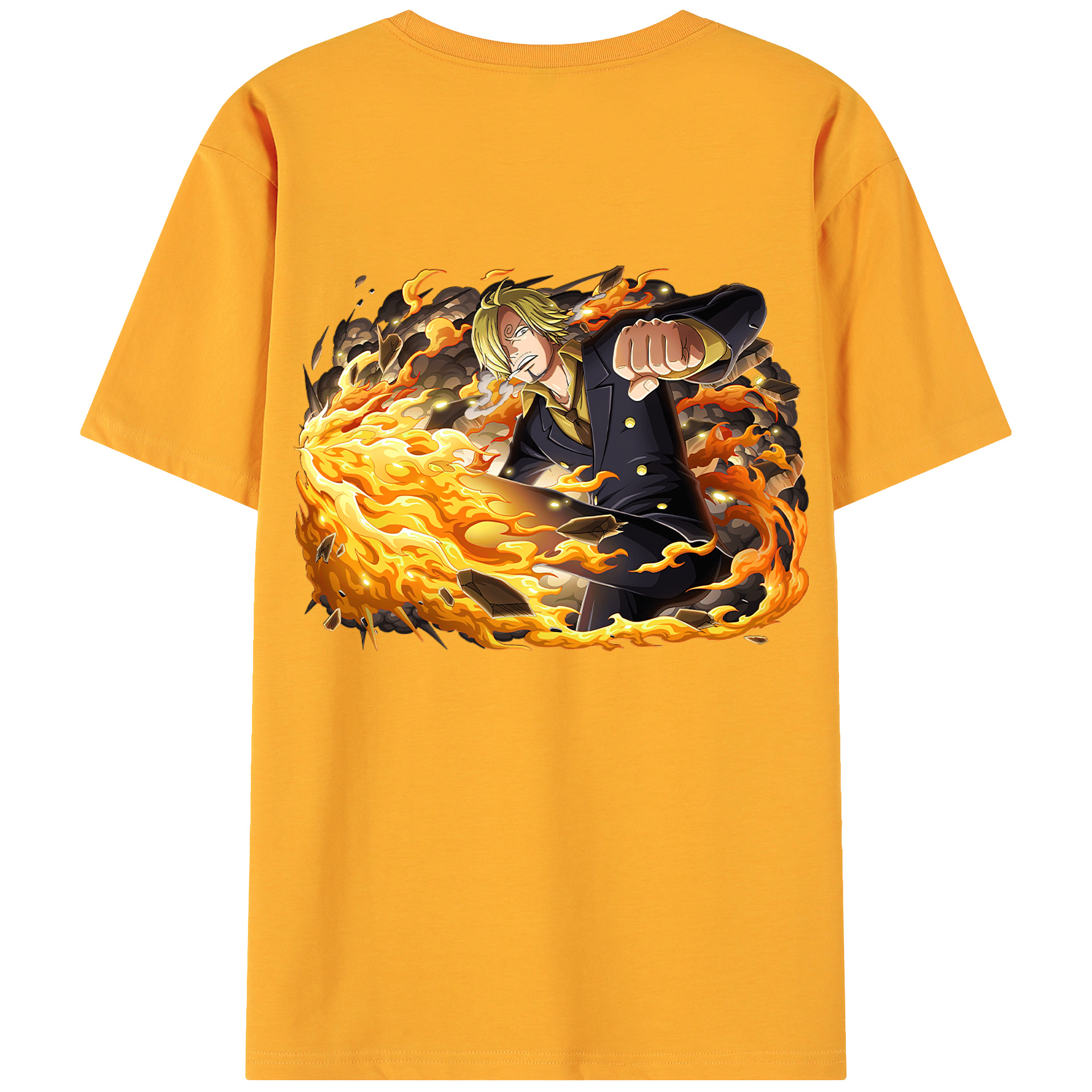 （画像用） ワンピース サンジ ONE PIECE Sanji 綿100％ メンズ半袖Tシャツ（バックプリント） 通気性