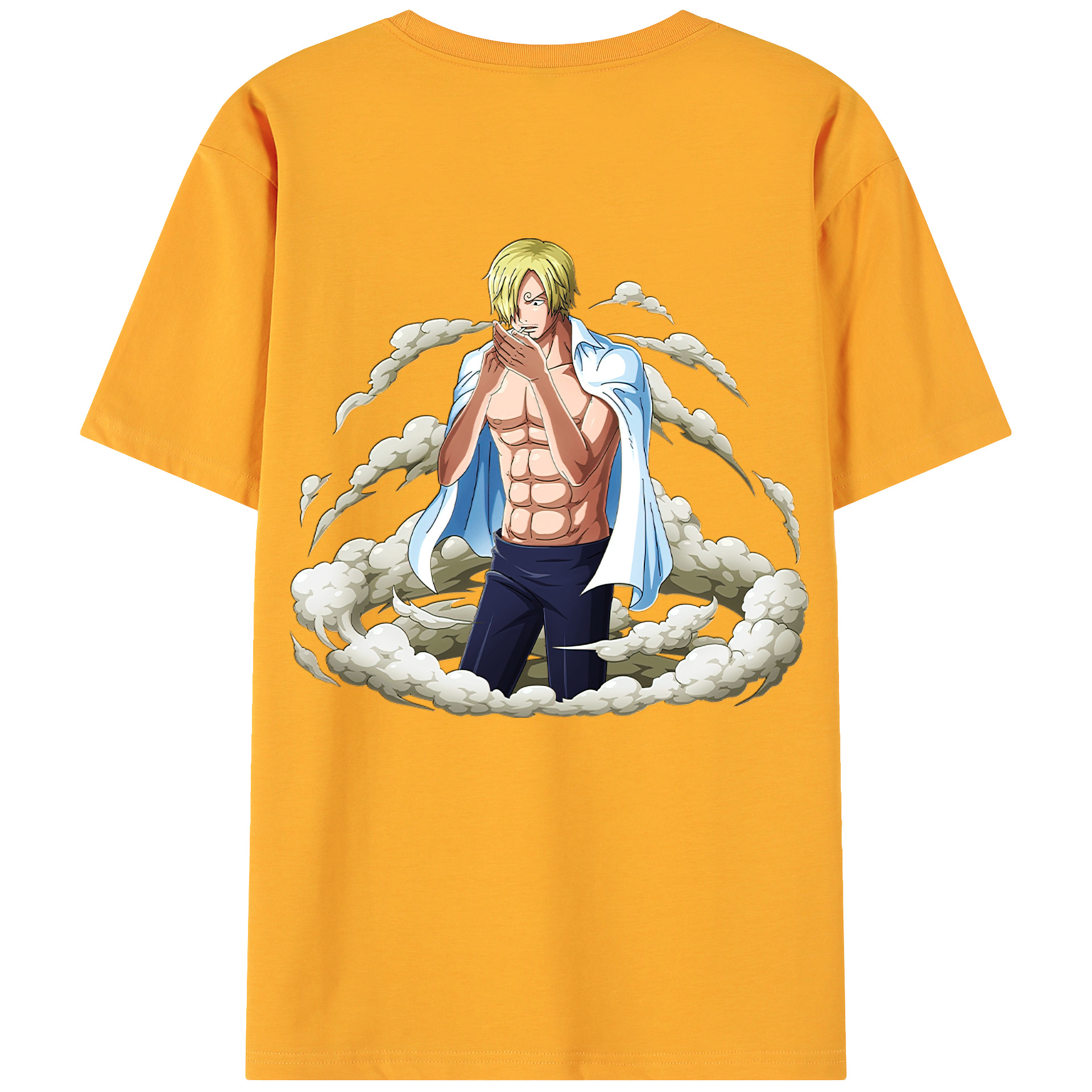 （画像用） ワンピース サンジ ONE PIECE Sanji 綿100％ メンズ半袖Tシャツ（バックプリント） 通気性