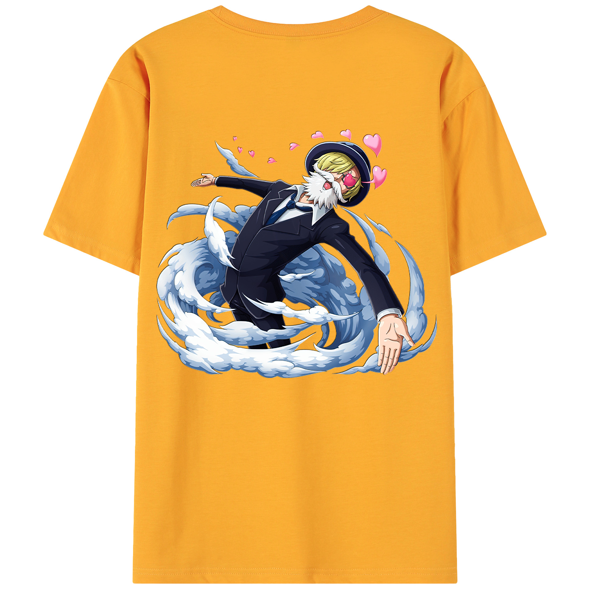 （画像用） ワンピース サンジ ONE PIECE Sanji 綿100％ メンズ半袖Tシャツ（バックプリント） 通気性