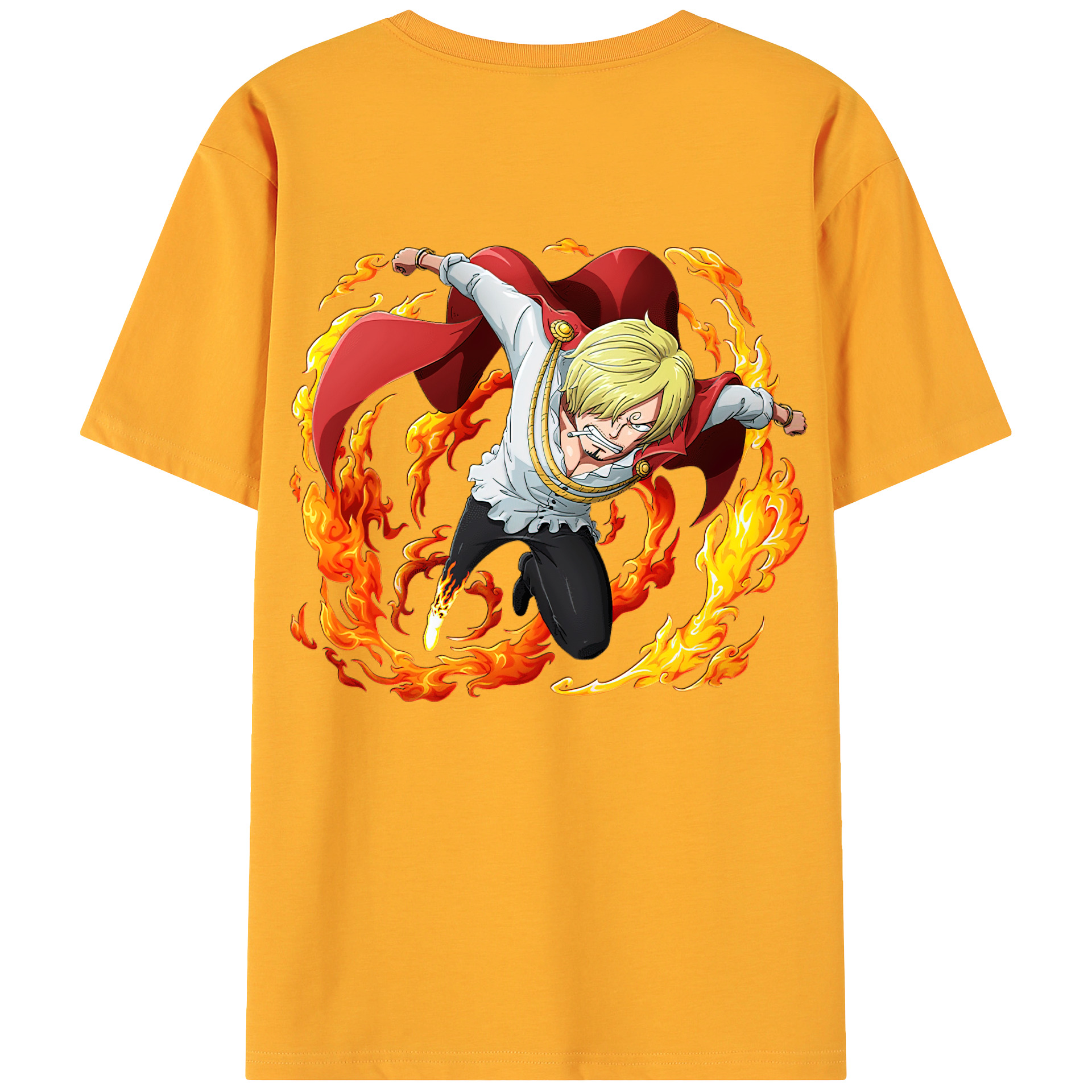 （画像用） ワンピース サンジ ONE PIECE Sanji 綿100％ メンズ半袖Tシャツ（バックプリント） 通気性