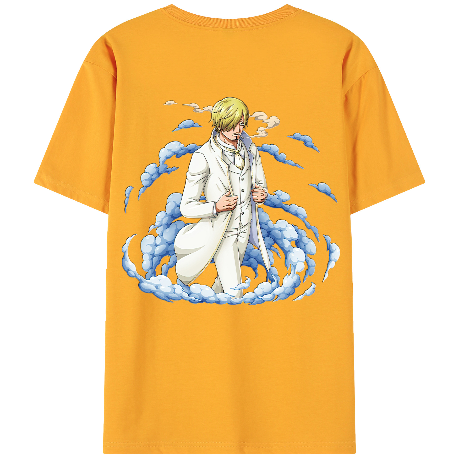 （画像用） ワンピース サンジ ONE PIECE Sanji 綿100％ メンズ半袖Tシャツ（バックプリント） 通気性