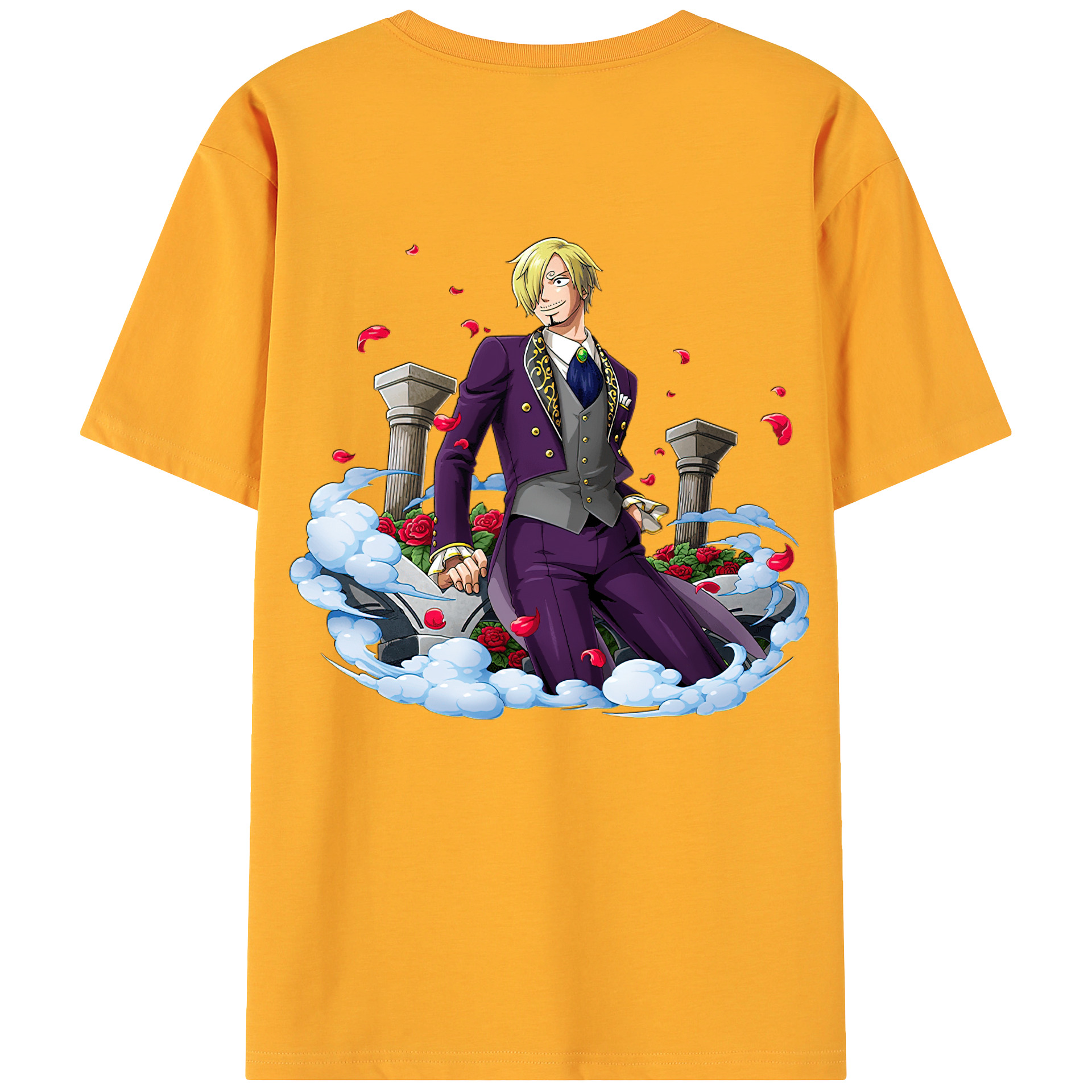 （画像用） ワンピース サンジ ONE PIECE Sanji 綿100％ メンズ半袖Tシャツ（バックプリント） 通気性