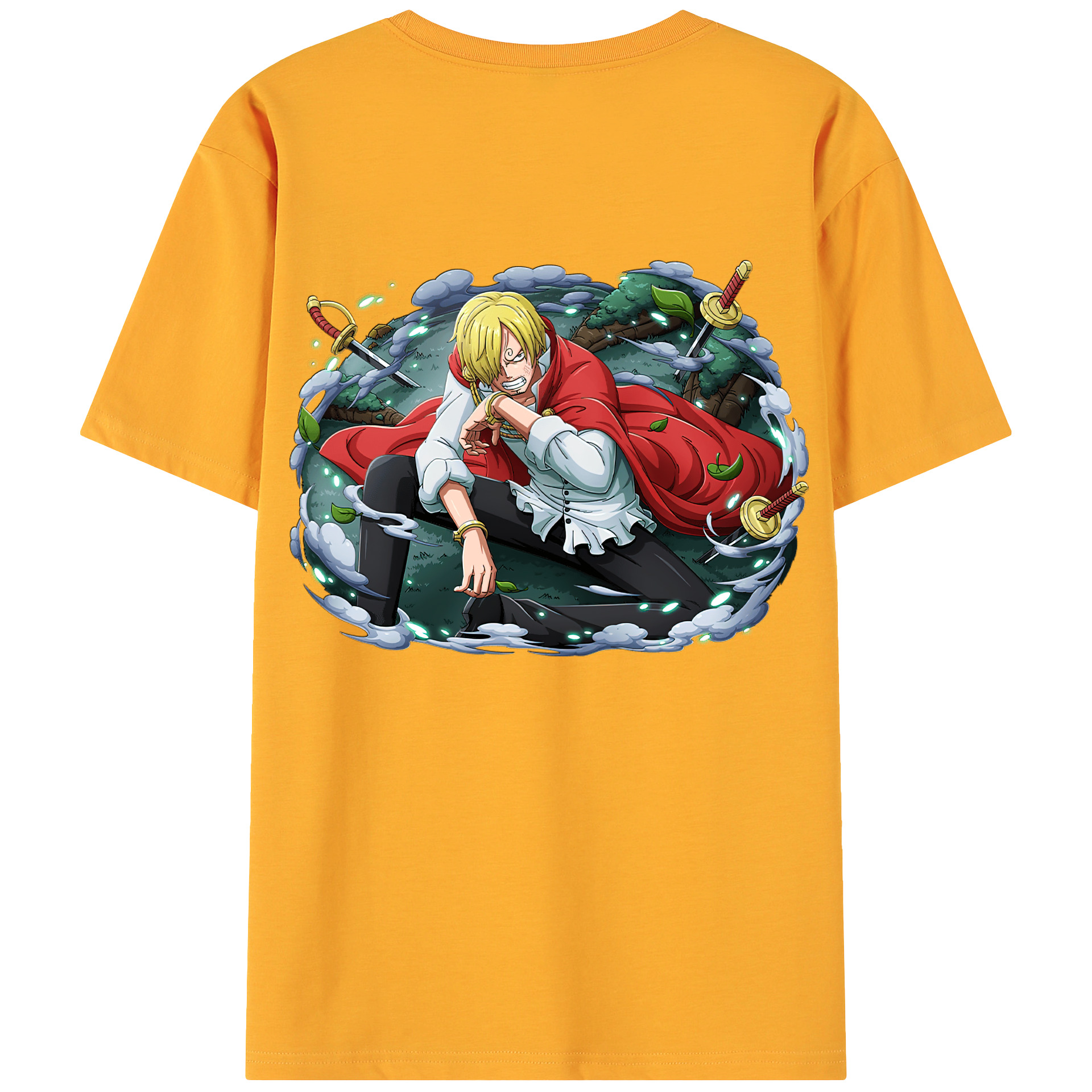 （画像用） ワンピース サンジ ONE PIECE Sanji 綿100％ メンズ半袖Tシャツ（バックプリント） 通気性