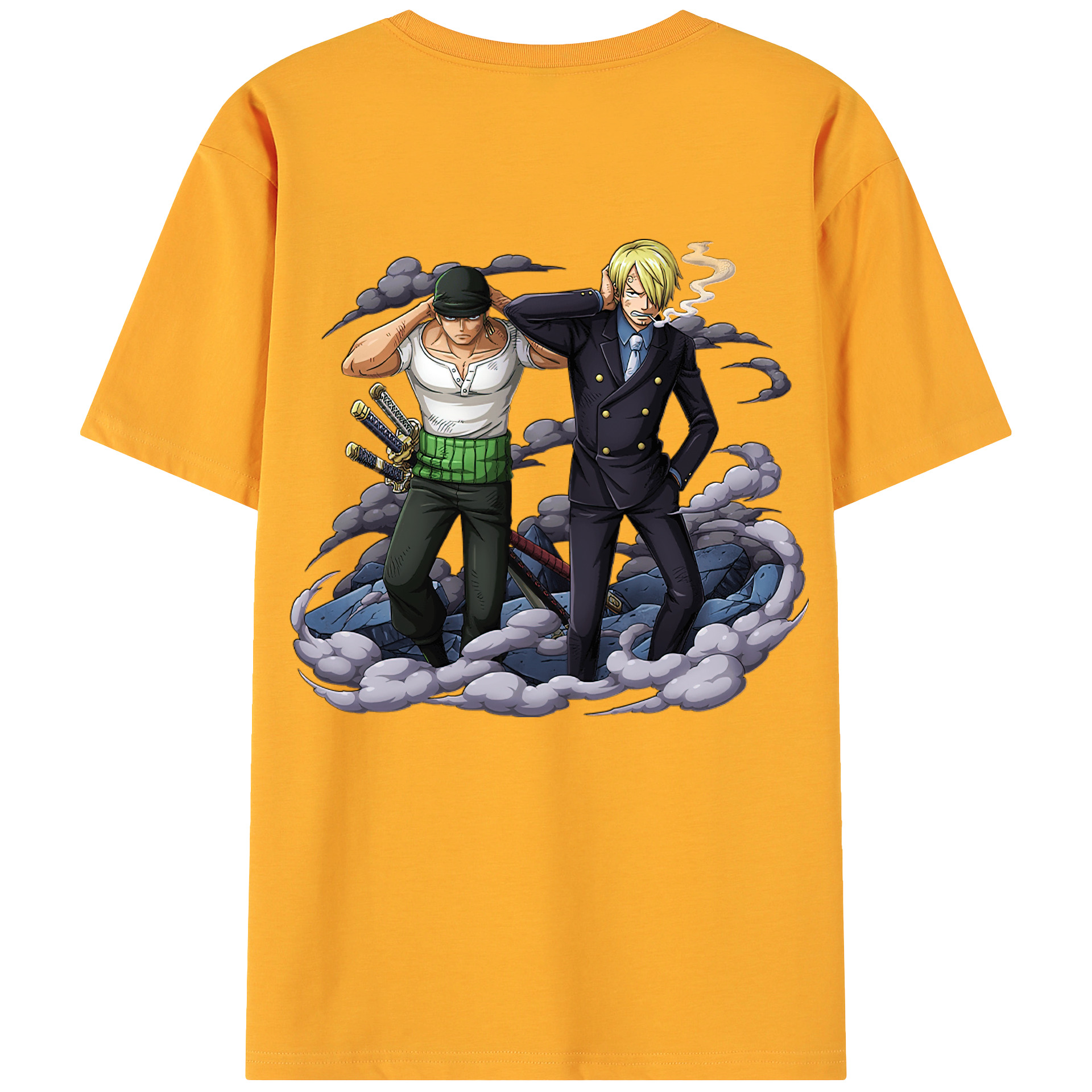 （画像用） ワンピース サンジ ONE PIECE Sanji 綿100％ メンズ半袖Tシャツ（バックプリント） 通気性