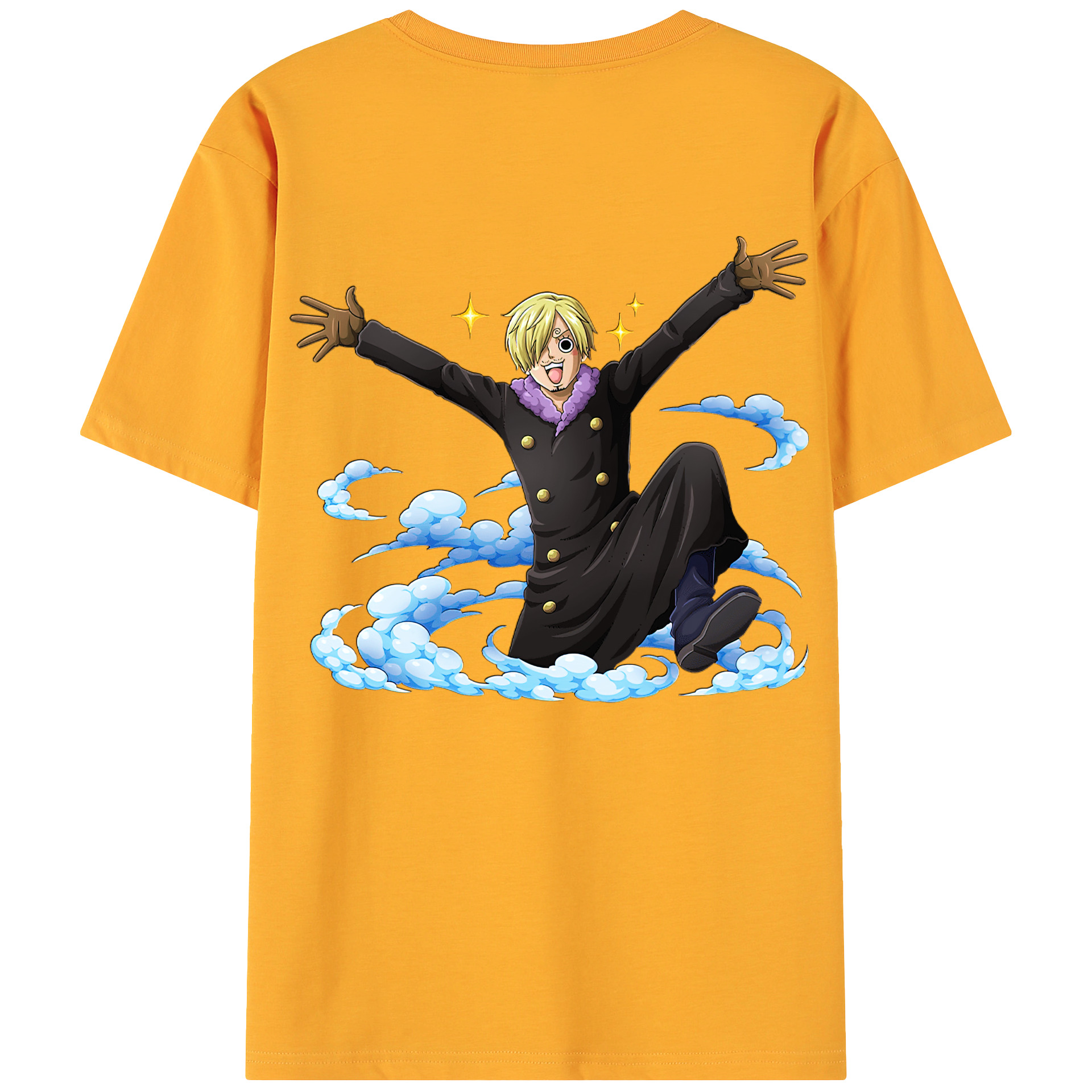 （画像用） ワンピース サンジ ONE PIECE Sanji 綿100％ メンズ半袖Tシャツ（バックプリント） 通気性