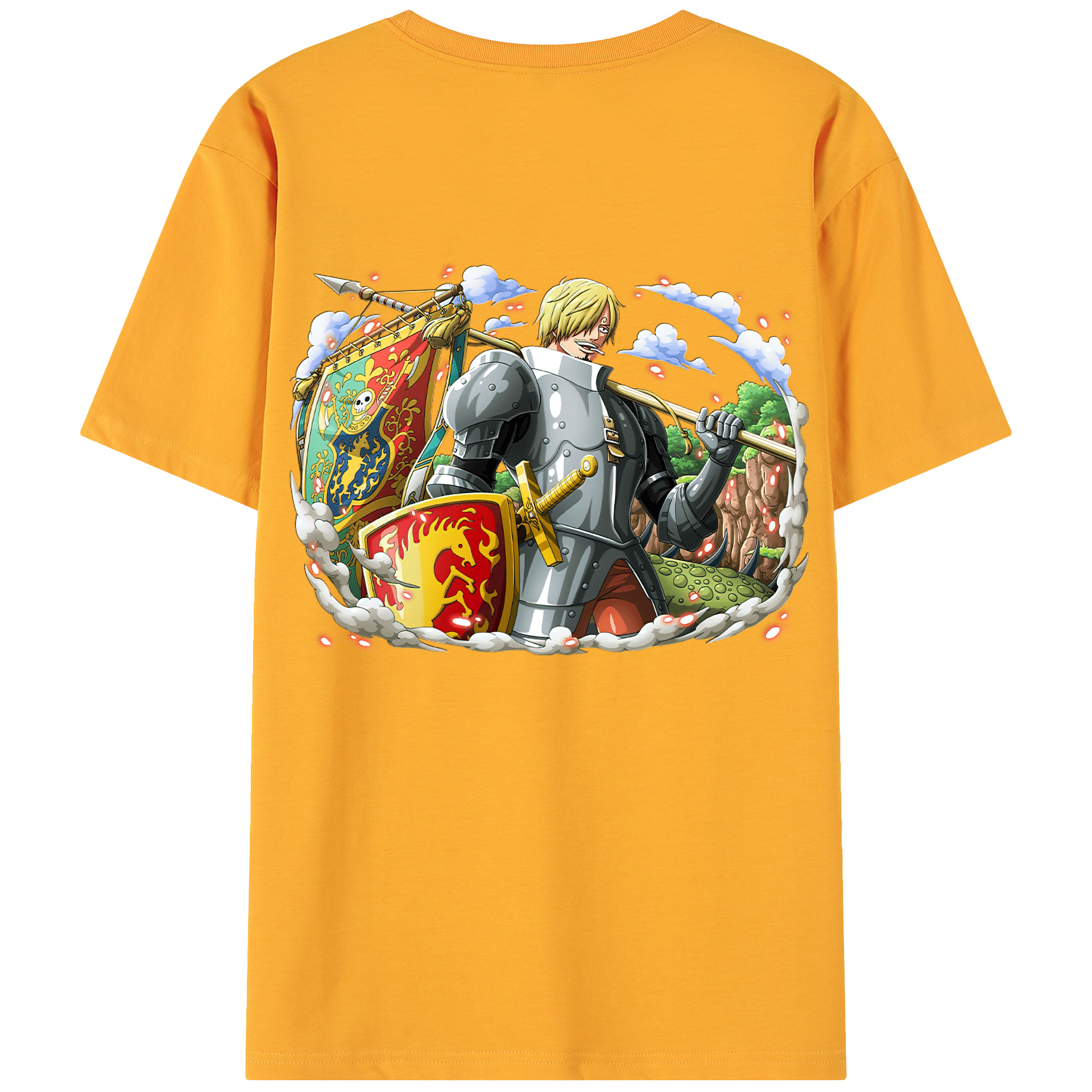 （画像用） ワンピース サンジ ONE PIECE Sanji 綿100％ メンズ半袖Tシャツ（バックプリント） 通気性