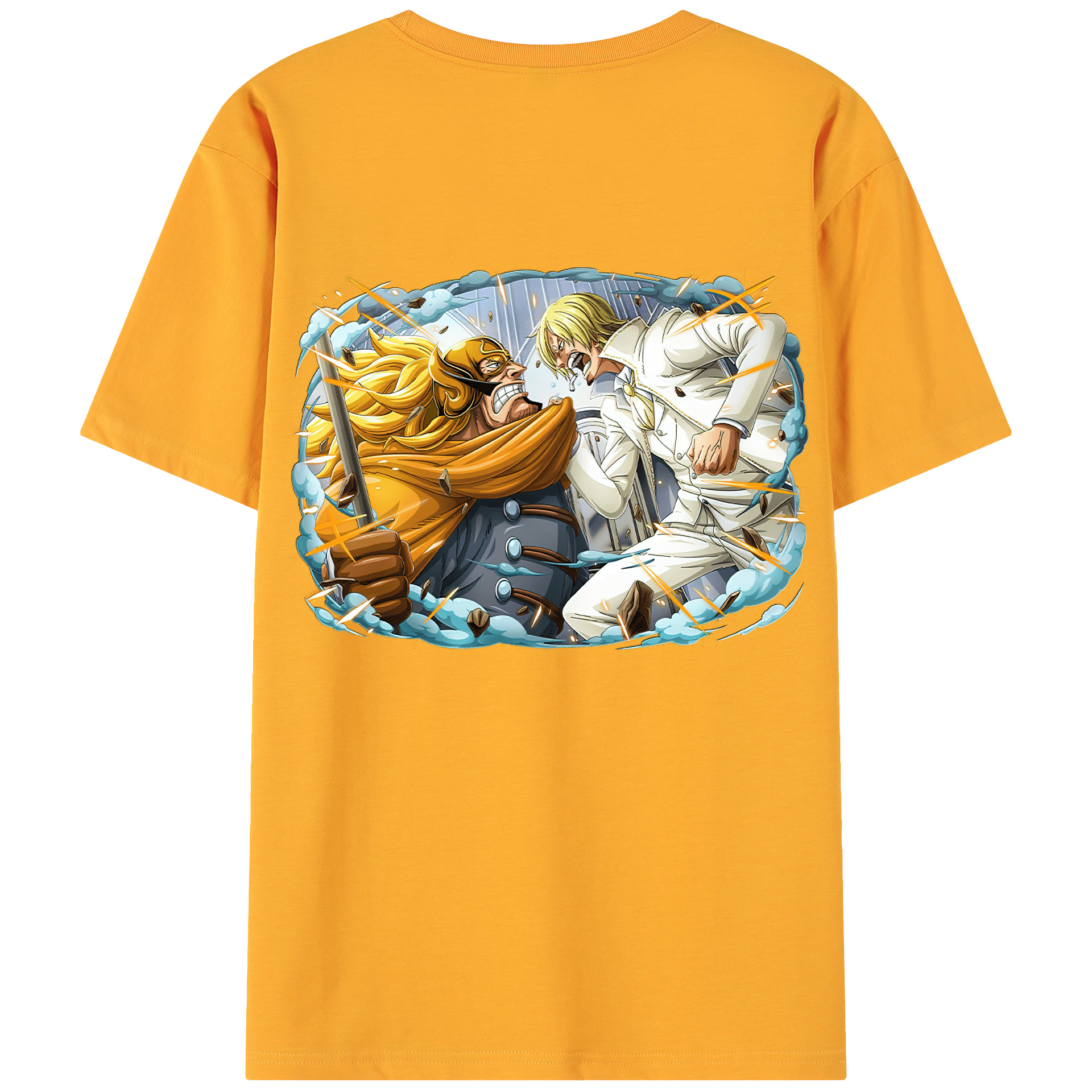 （画像用） ワンピース サンジ ONE PIECE Sanji 綿100％ メンズ半袖Tシャツ（バックプリント） 通気性