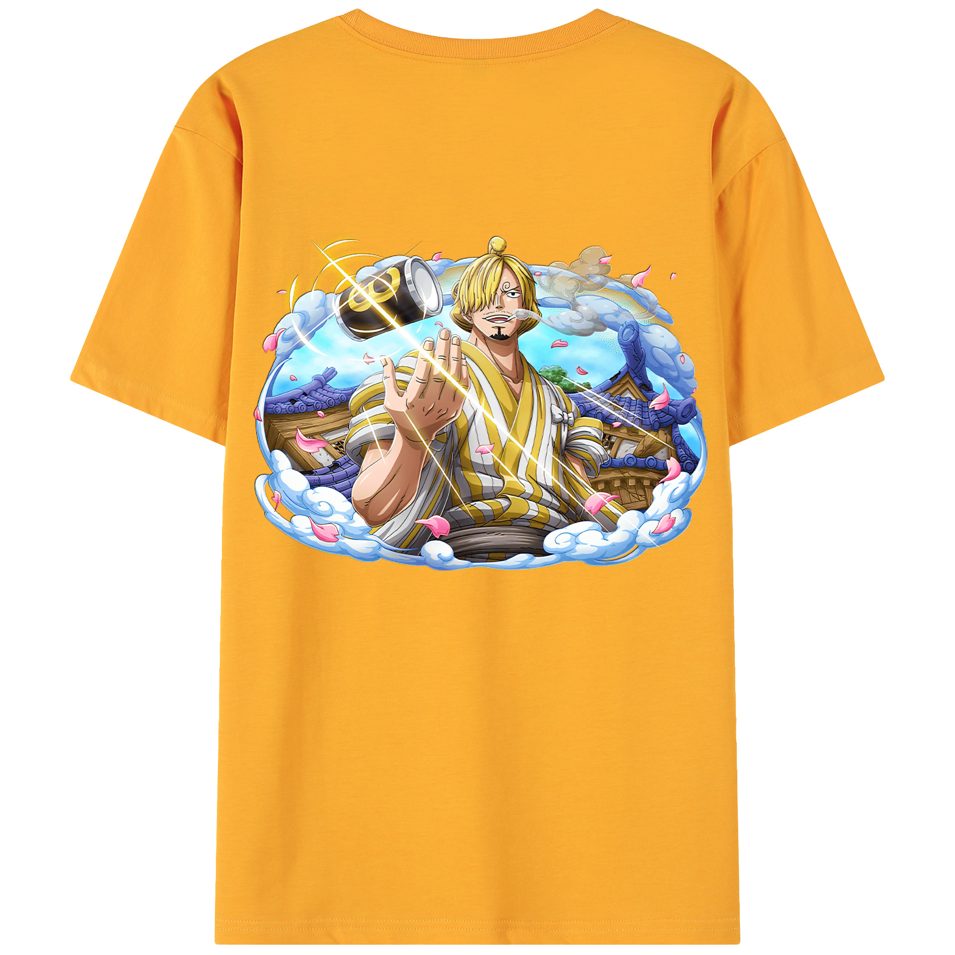 （画像用） ワンピース サンジ ONE PIECE Sanji 綿100％ メンズ半袖Tシャツ（バックプリント） 通気性