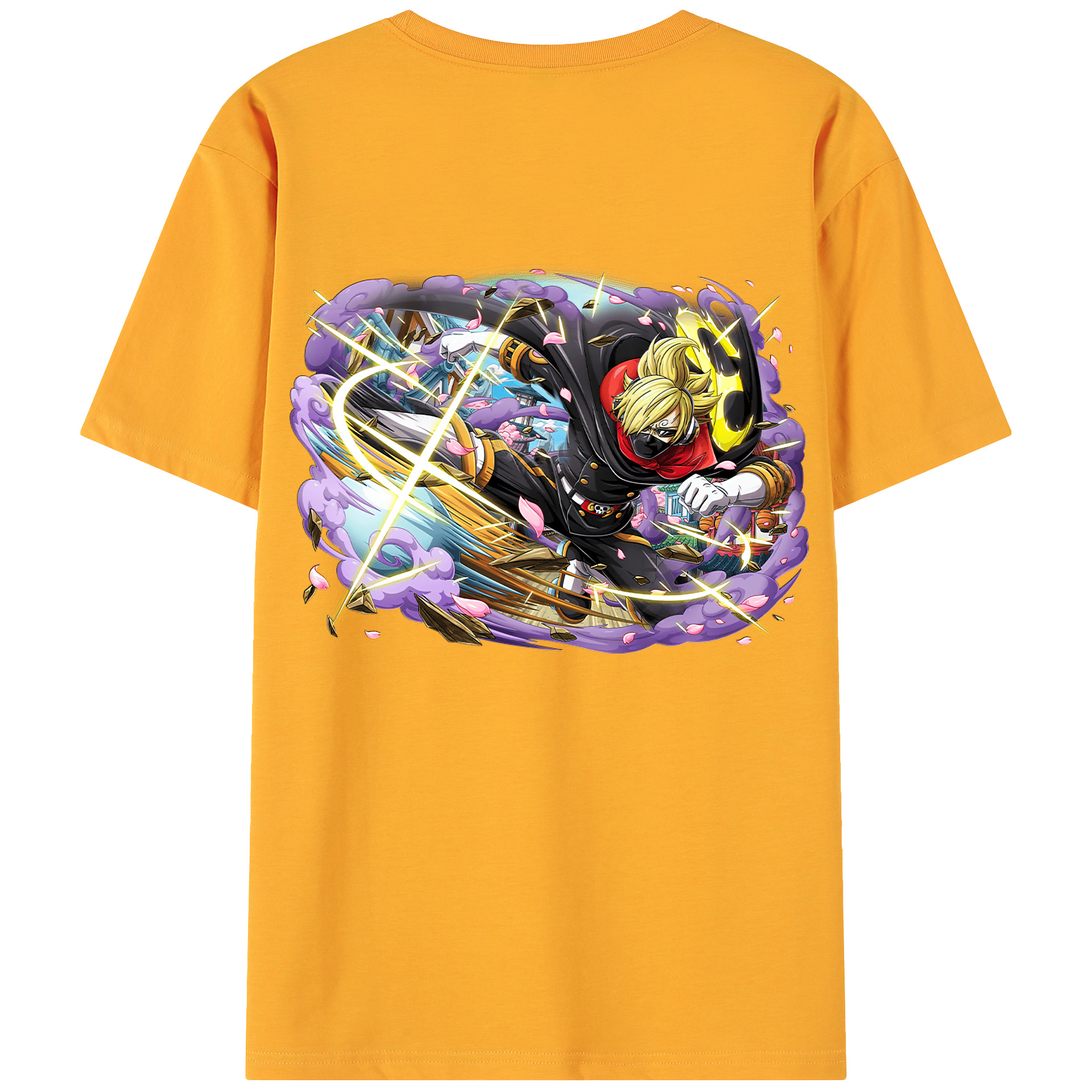 （画像用） ワンピース サンジ ONE PIECE Sanji 綿100％ メンズ半袖Tシャツ（バックプリント） 通気性