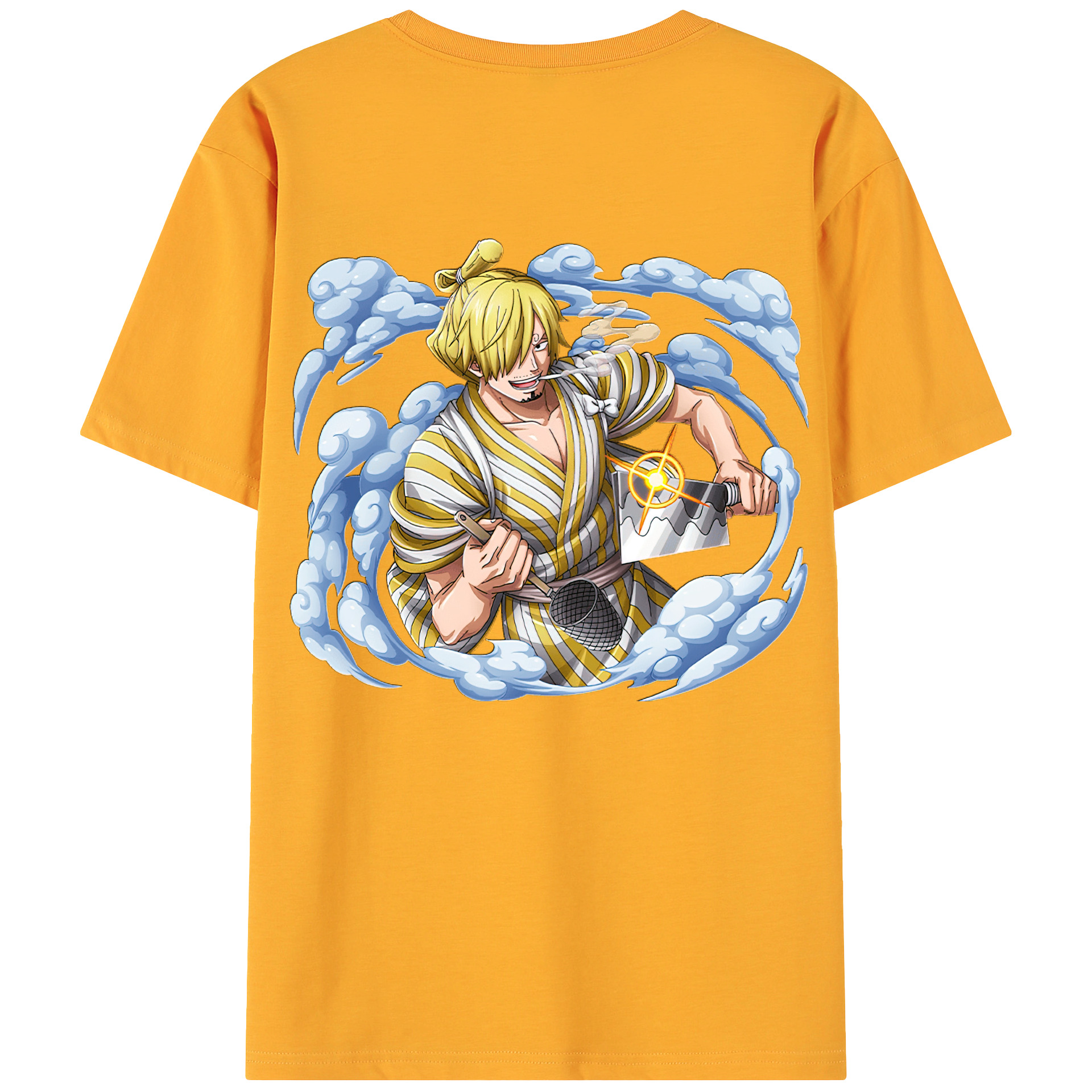 （画像用） ワンピース サンジ ONE PIECE Sanji 綿100％ メンズ半袖Tシャツ（バックプリント） 通気性