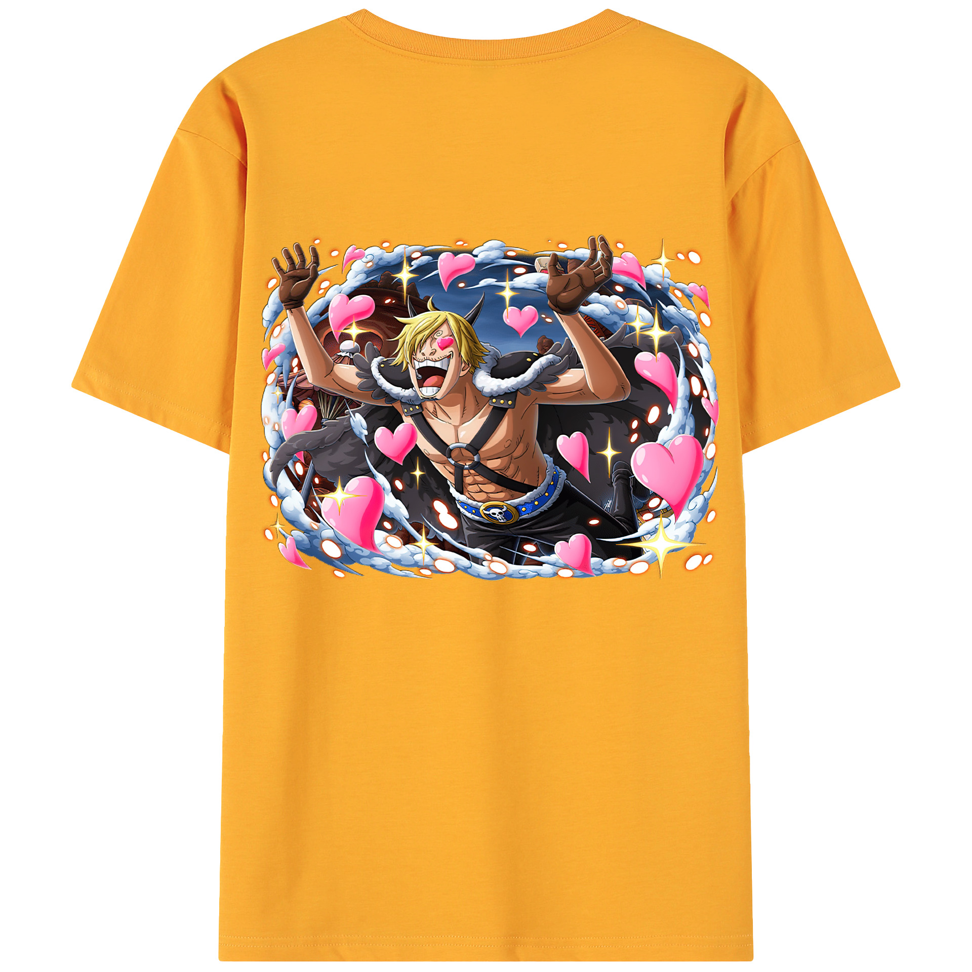 （画像用） ワンピース サンジ ONE PIECE Sanji 綿100％ メンズ半袖Tシャツ（バックプリント） 通気性