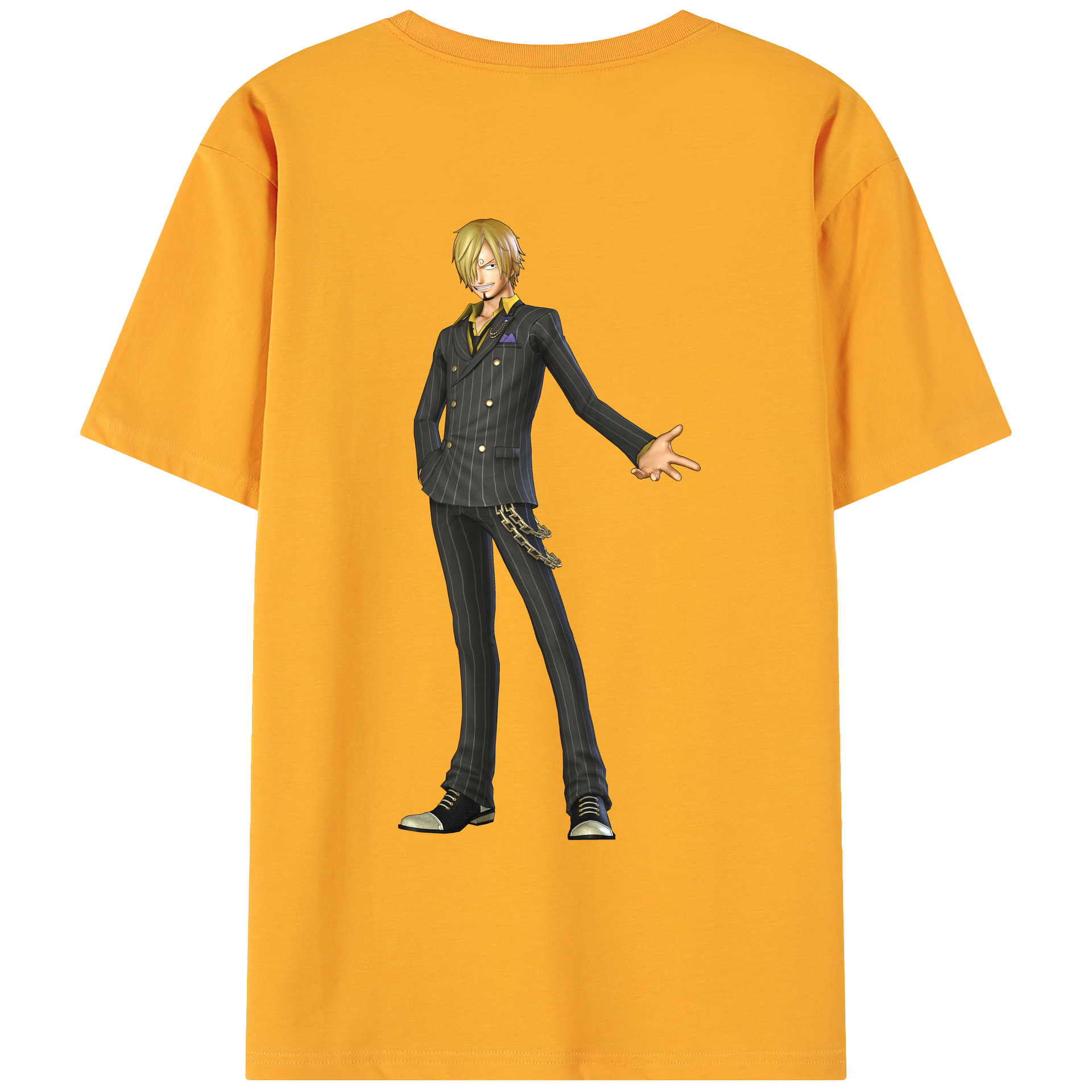 （画像用） ワンピース サンジ ONE PIECE Sanji 綿100％ メンズ半袖Tシャツ（バックプリント） 通気性
