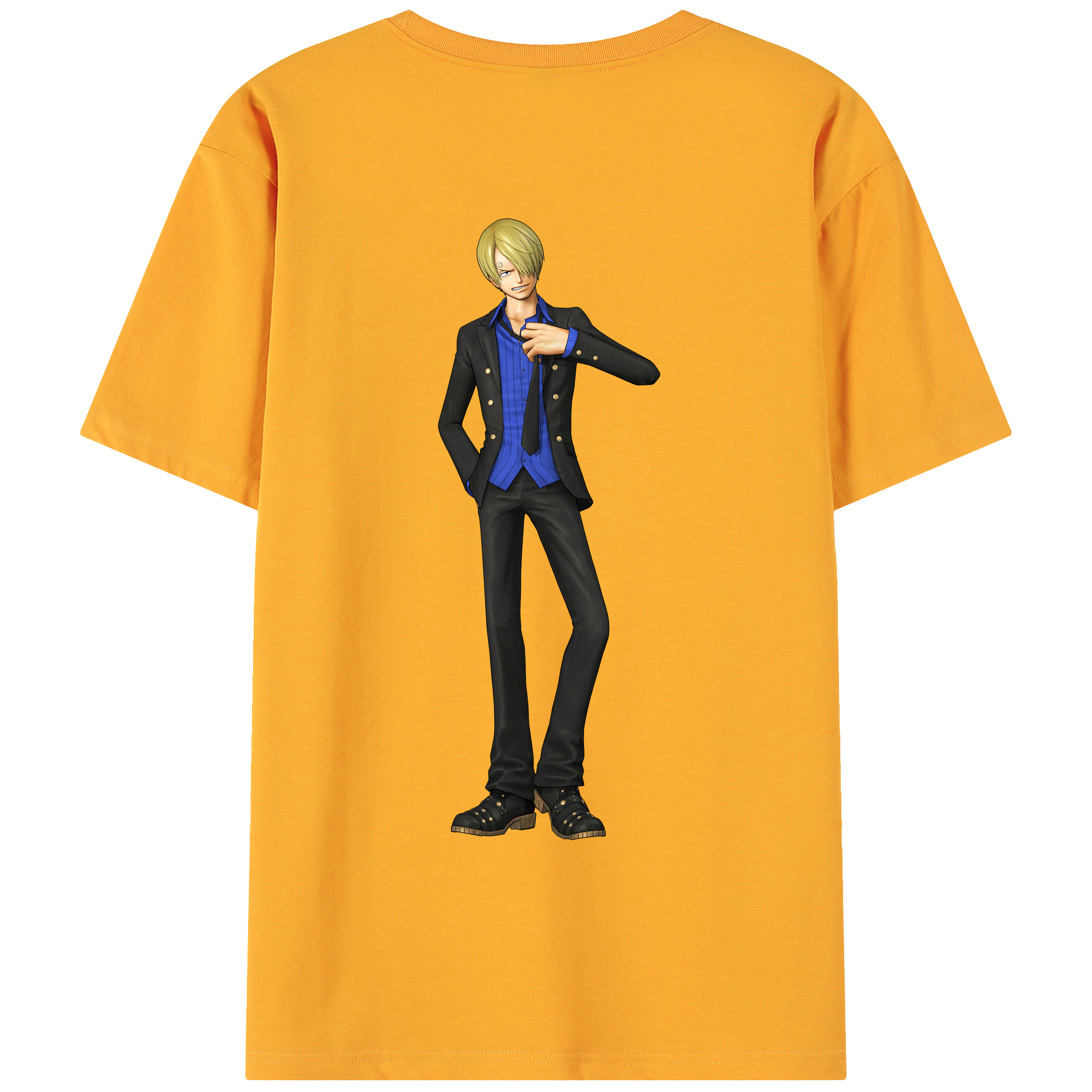 （画像用） ワンピース サンジ ONE PIECE Sanji 綿100％ メンズ半袖Tシャツ（バックプリント） 通気性