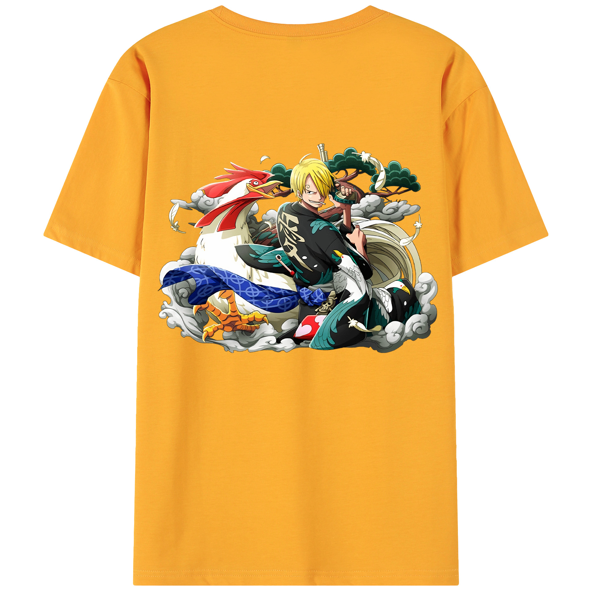 （画像用） ワンピース サンジ ONE PIECE Sanji 綿100％ メンズ半袖Tシャツ（バックプリント） 通気性