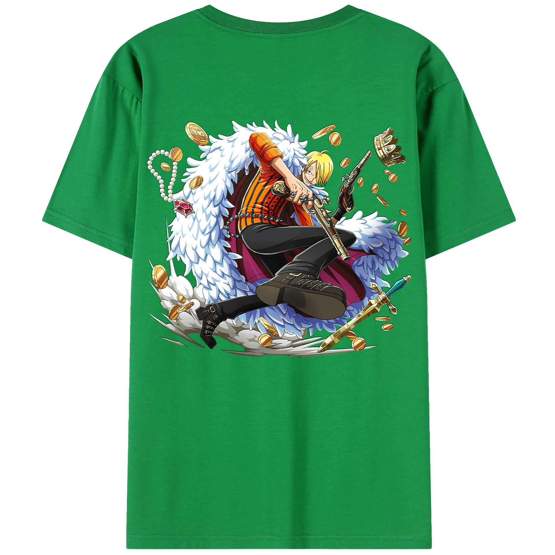 （画像用） ワンピース サンジ ONE PIECE Sanji 綿100％ メンズ半袖Tシャツ（バックプリント） 通気性