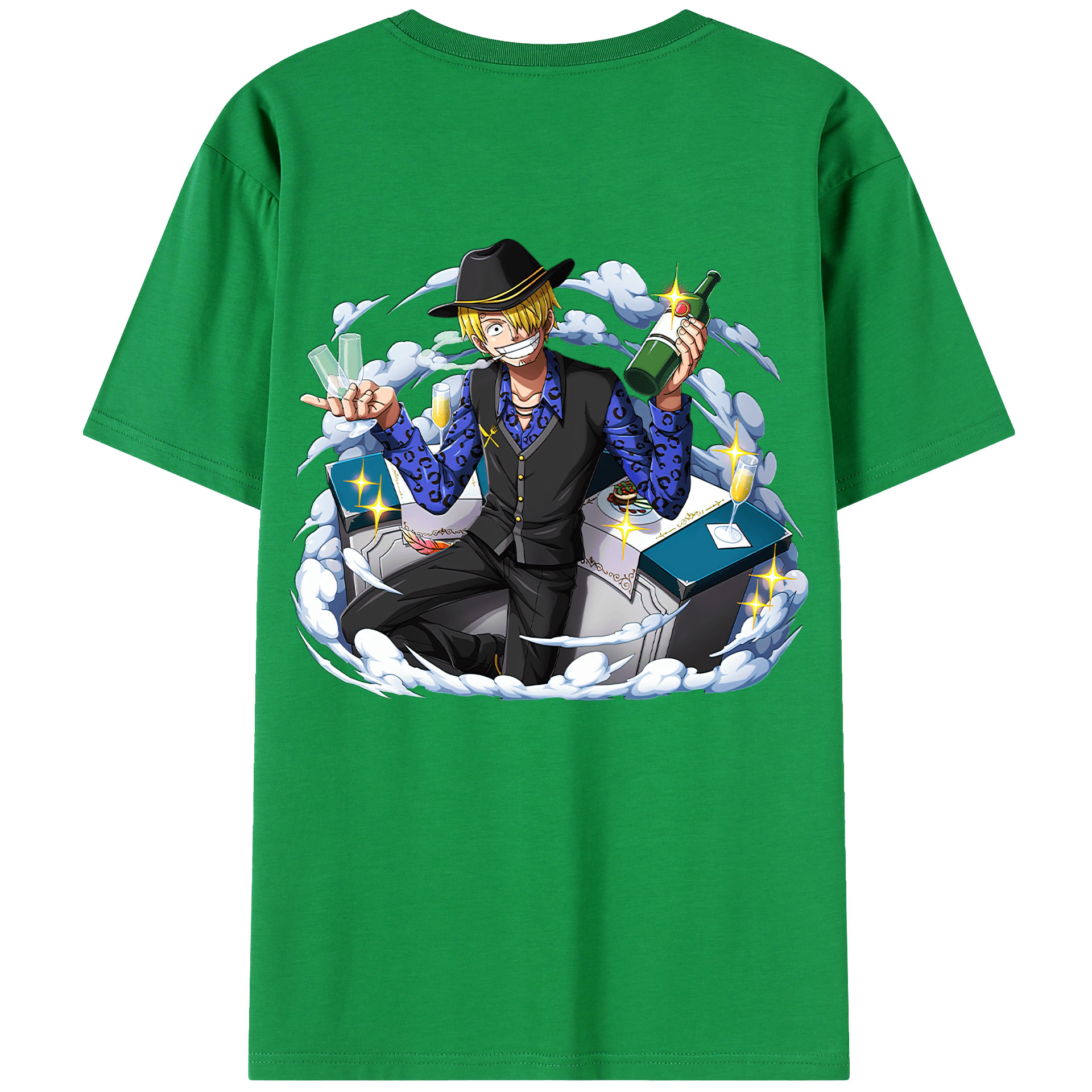 （画像用） ワンピース サンジ ONE PIECE Sanji 綿100％ メンズ半袖Tシャツ（バックプリント） 通気性