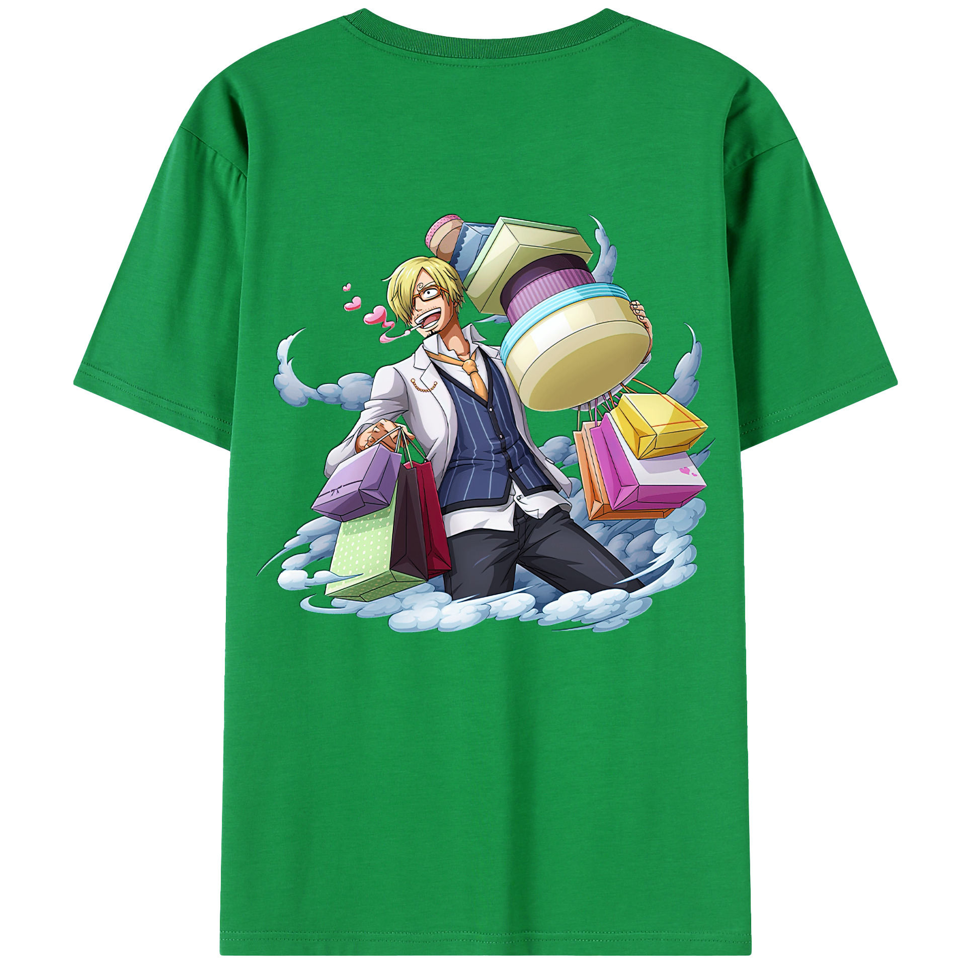 （画像用） ワンピース サンジ ONE PIECE Sanji 綿100％ メンズ半袖Tシャツ（バックプリント） 通気性