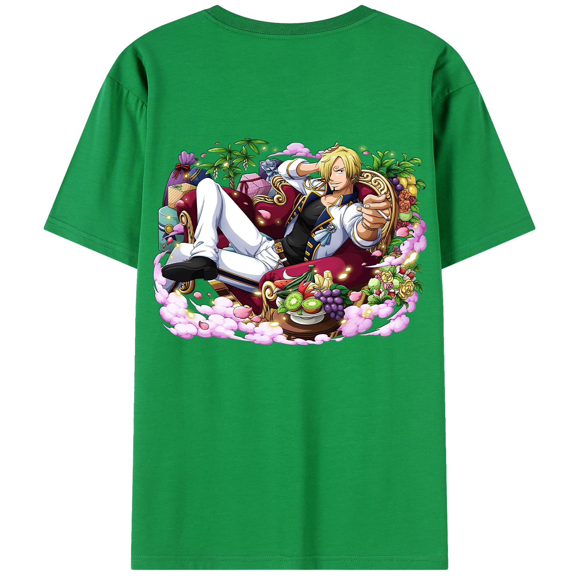 （画像用） ワンピース サンジ ONE PIECE Sanji 綿100％ メンズ半袖Tシャツ（バックプリント） 通気性