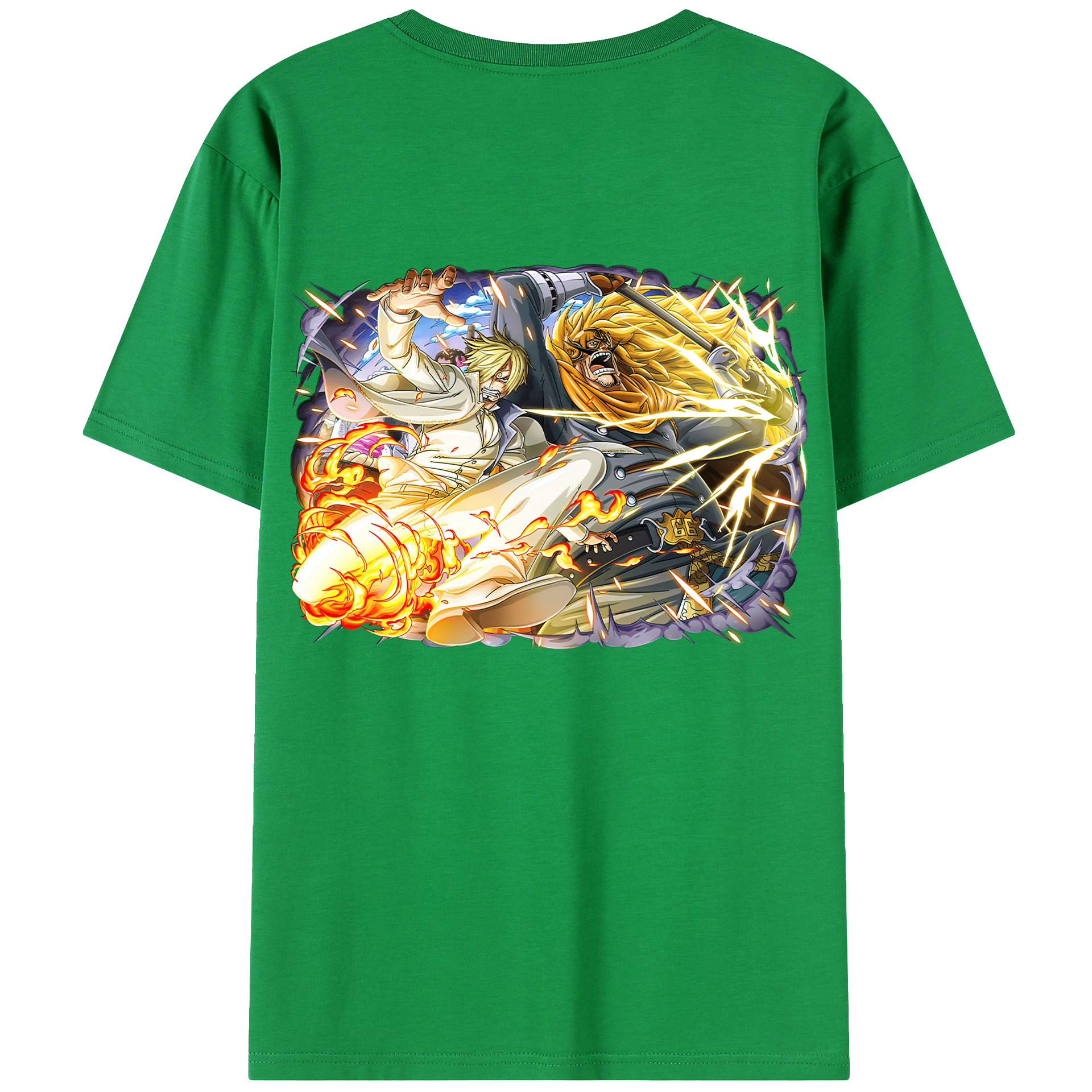 （画像用） ワンピース サンジ ONE PIECE Sanji 綿100％ メンズ半袖Tシャツ（バックプリント） 通気性
