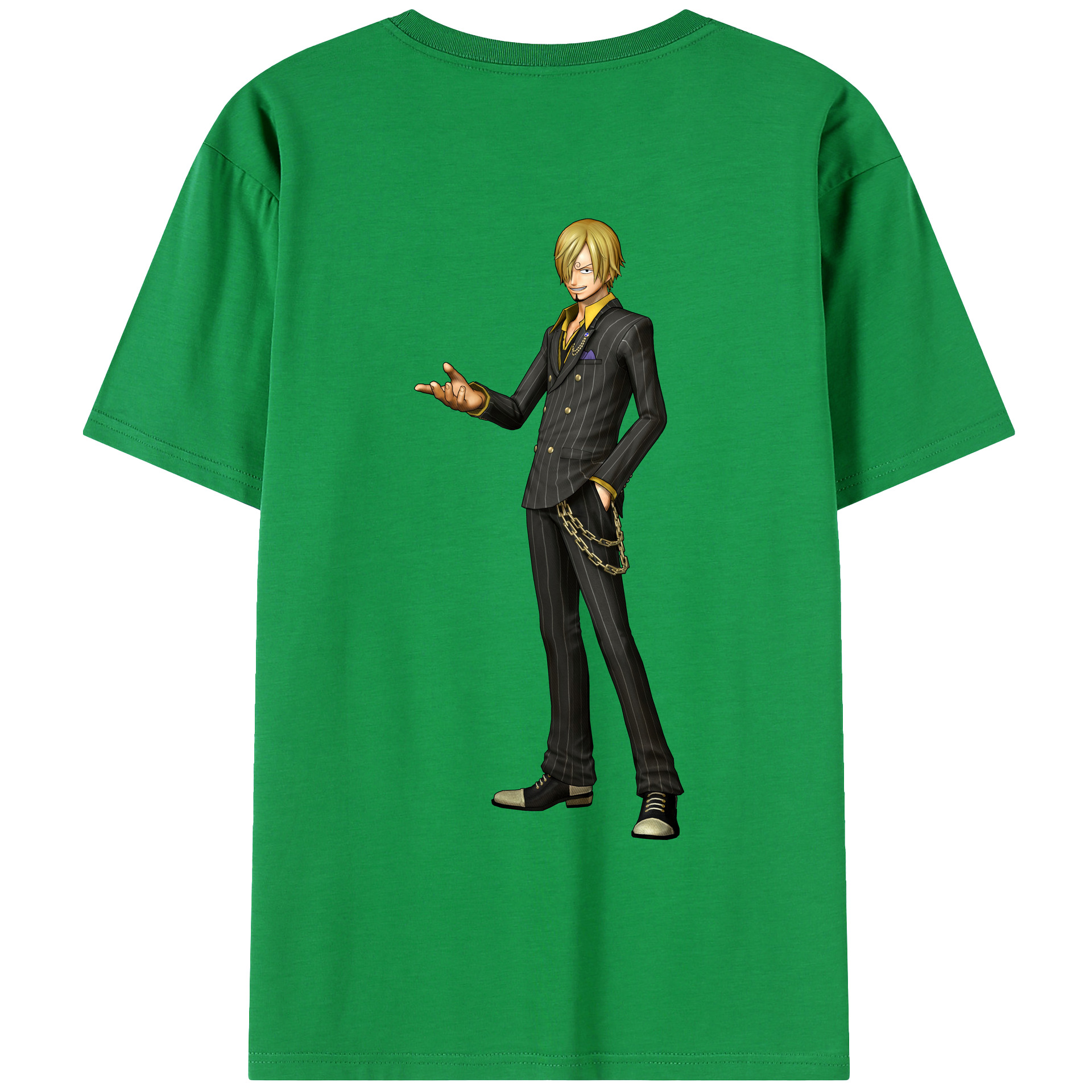 （画像用） ワンピース サンジ ONE PIECE Sanji 綿100％ メンズ半袖Tシャツ（バックプリント） 通気性
