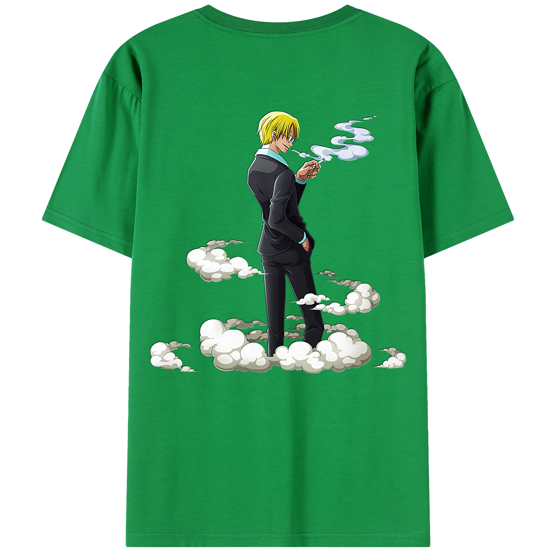 （画像用） ワンピース サンジ ONE PIECE Sanji 綿100％ メンズ半袖Tシャツ（バックプリント） 通気性