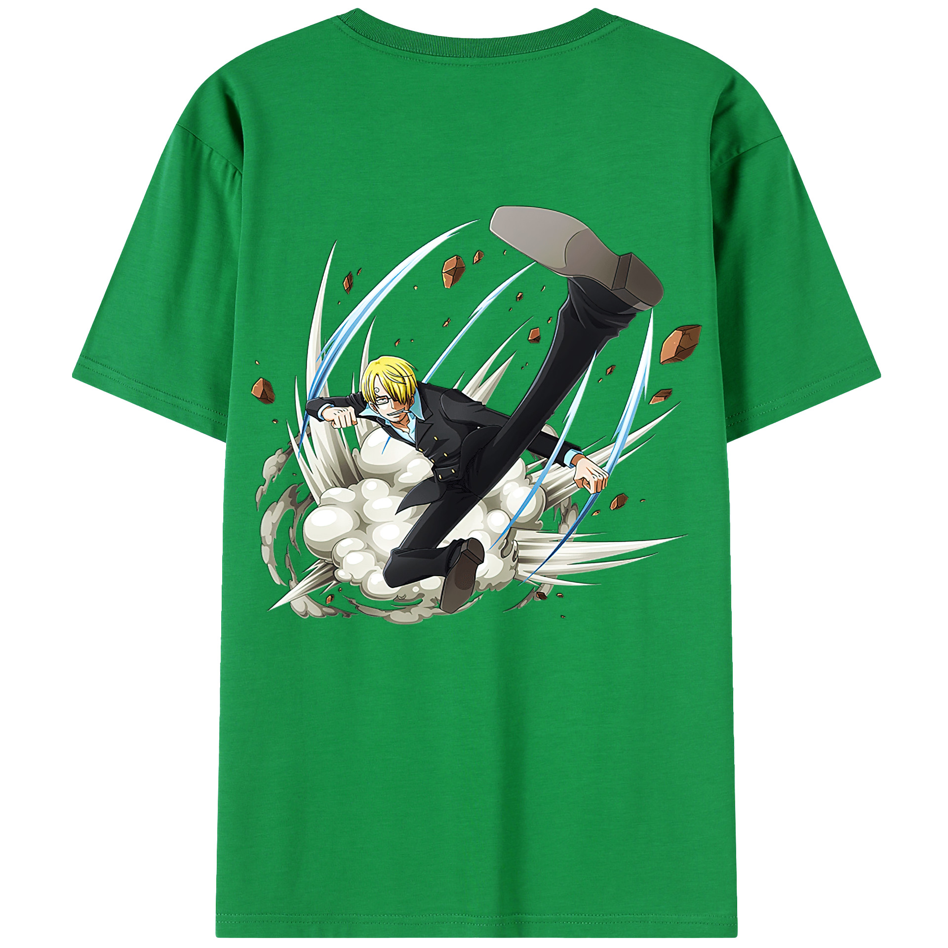 （画像用） ワンピース サンジ ONE PIECE Sanji 綿100％ メンズ半袖Tシャツ（バックプリント） 通気性