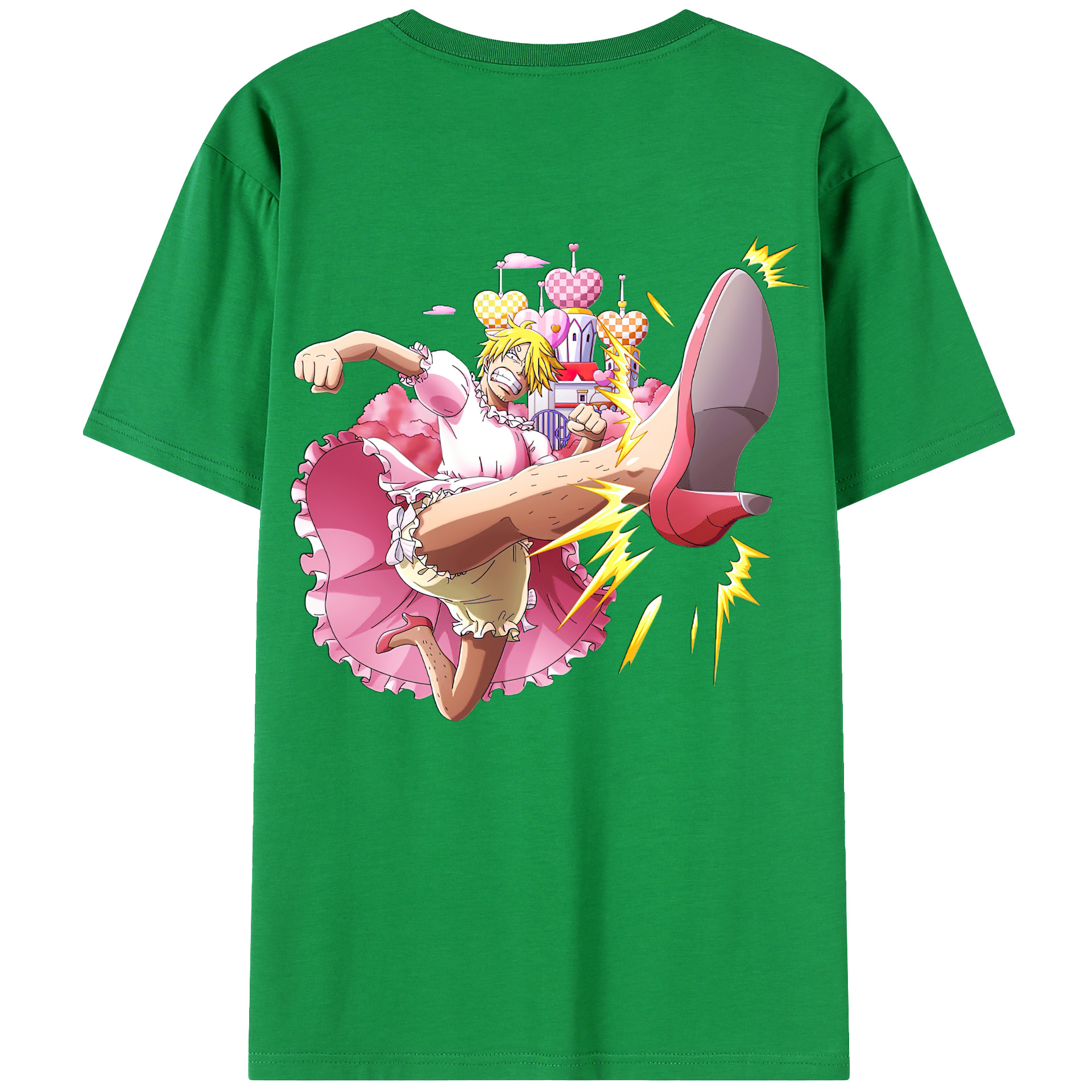（画像用） ワンピース サンジ ONE PIECE Sanji 綿100％ メンズ半袖Tシャツ（バックプリント） 通気性