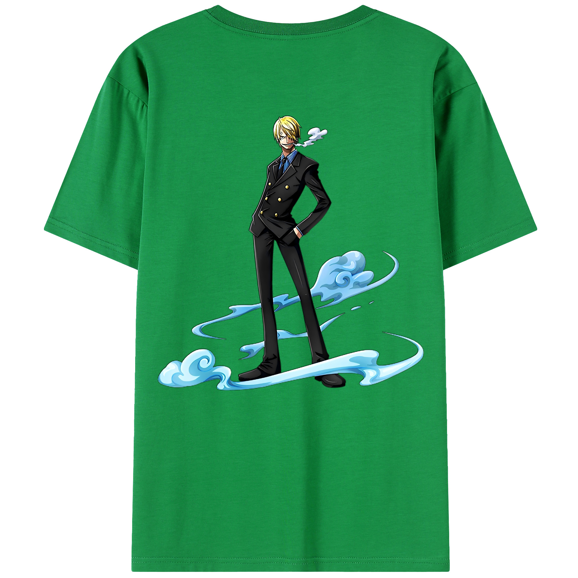 （画像用） ワンピース サンジ ONE PIECE Sanji 綿100％ メンズ半袖Tシャツ（バックプリント） 通気性