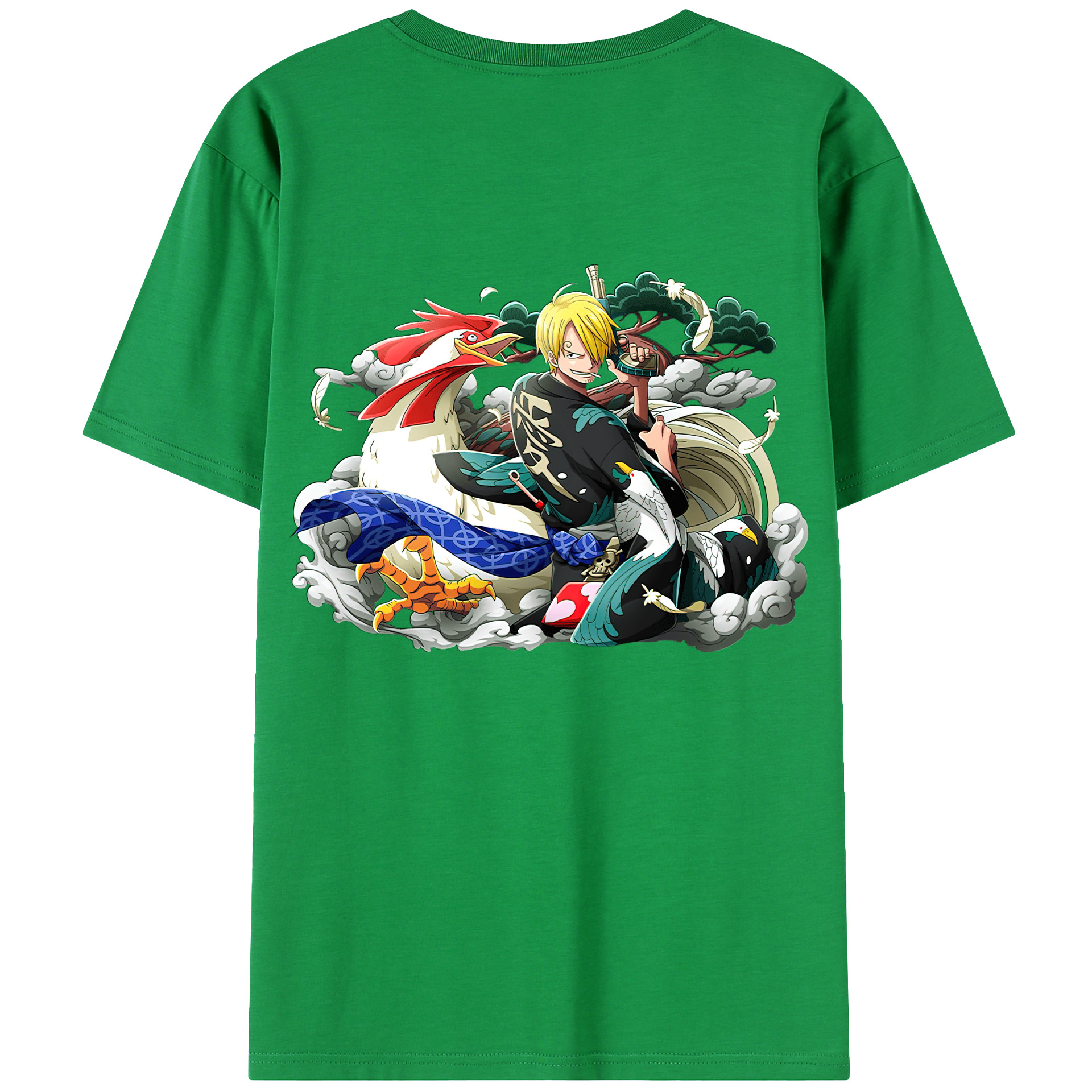 （画像用） ワンピース サンジ ONE PIECE Sanji 綿100％ メンズ半袖Tシャツ（バックプリント） 通気性