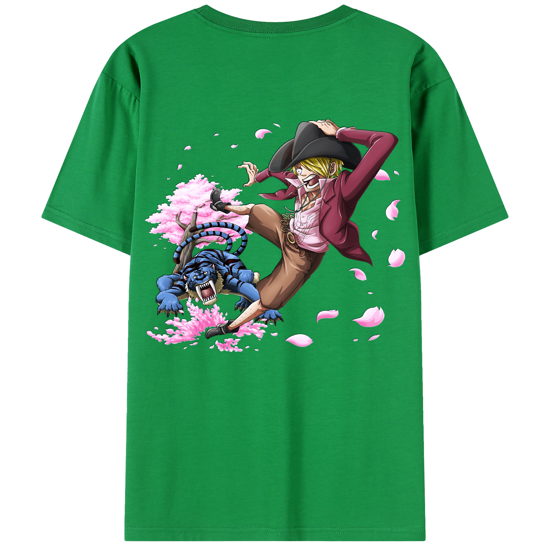 （画像用） ワンピース サンジ ONE PIECE Sanji 綿100％ メンズ半袖Tシャツ（バックプリント） 通気性