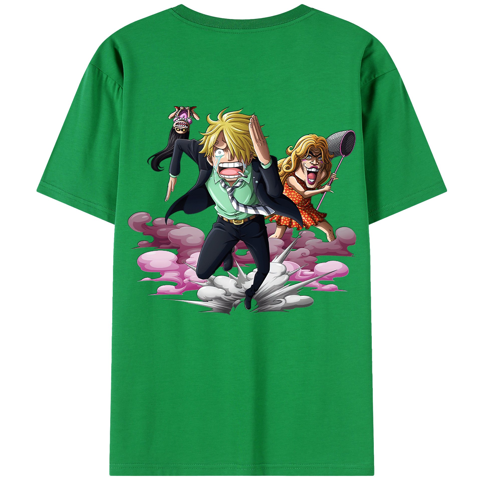 （画像用） ワンピース サンジ ONE PIECE Sanji 綿100％ メンズ半袖Tシャツ（バックプリント） 通気性