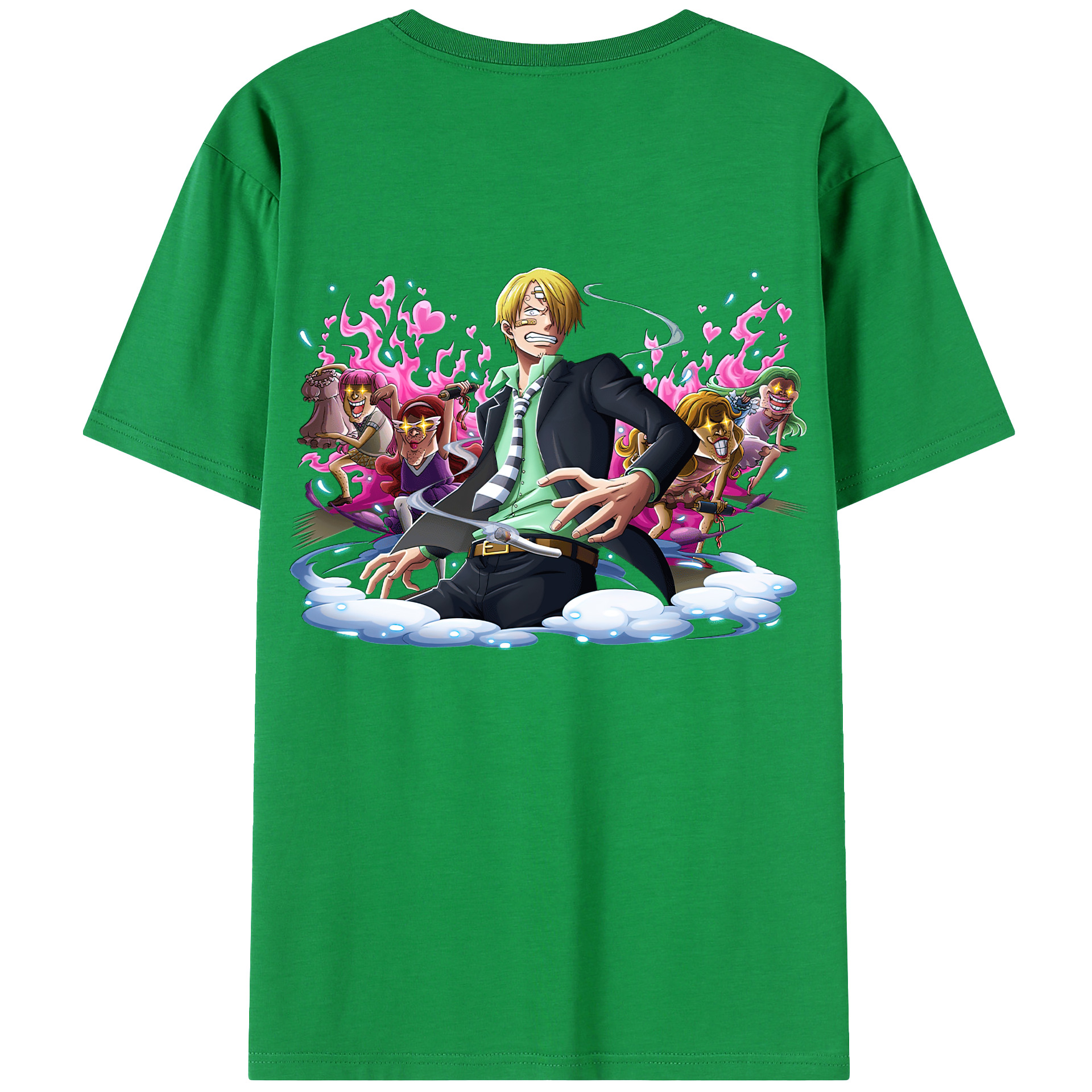 （画像用） ワンピース サンジ ONE PIECE Sanji 綿100％ メンズ半袖Tシャツ（バックプリント） 通気性